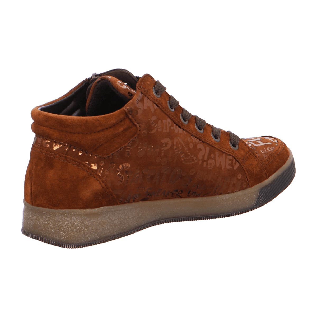 ARA Women's Sneakers in Brown Velour Leather with Lace-Up Closure and Cold-Weather Lined Interior