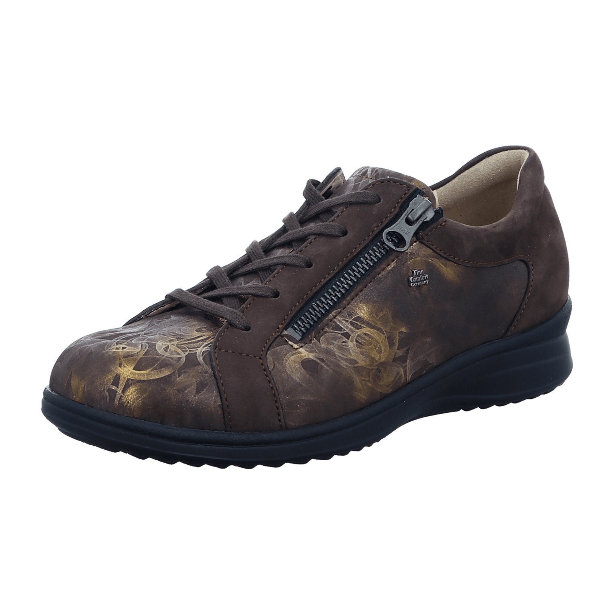 Finn Comfort Bexley Women's Lace-Up Shoes in Marron Brown - Stylish Comfort with Removable Insole, Leather
