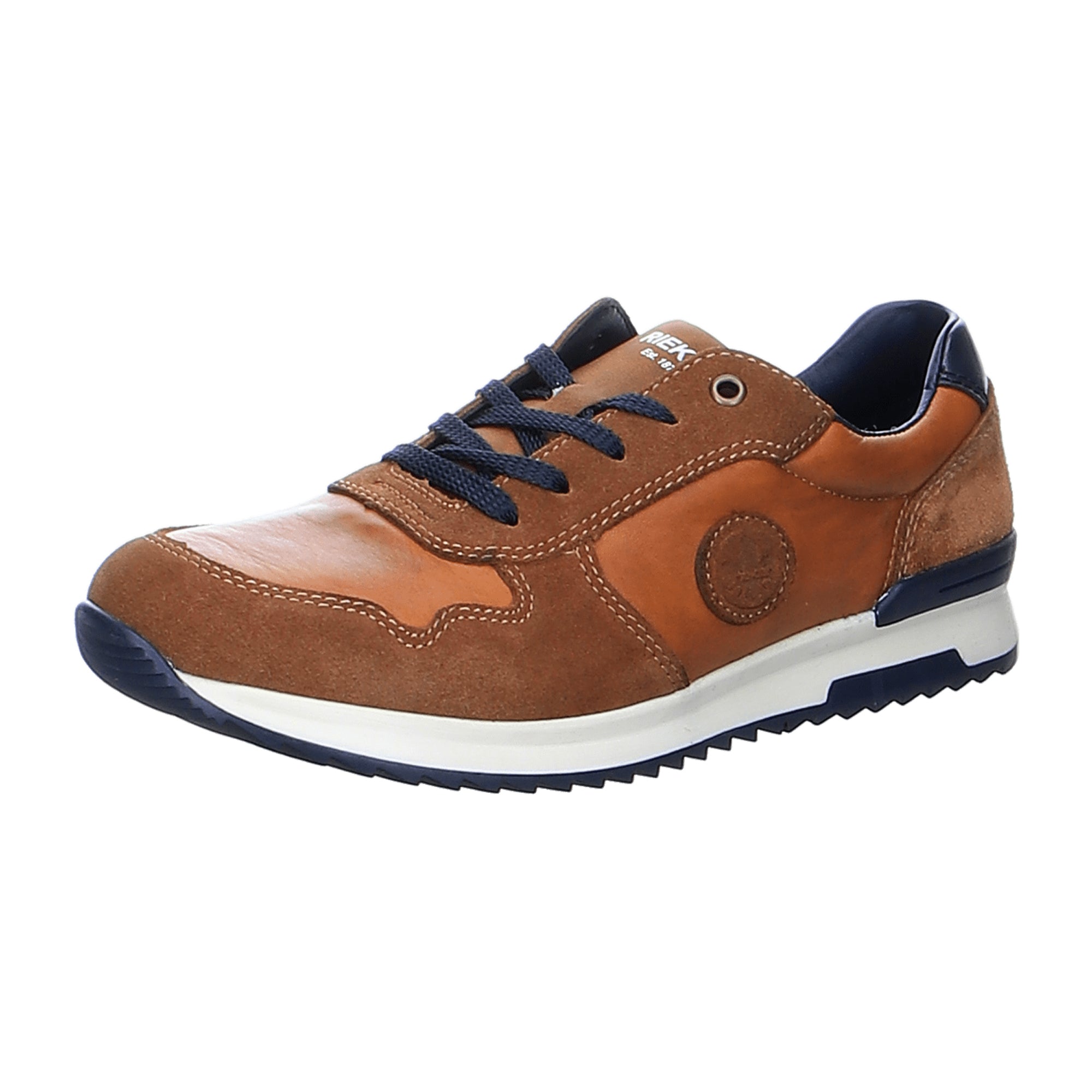 Rieker Men's Brown Sporty Lace-Up Shoes Comfortable Leather Casual Footwear