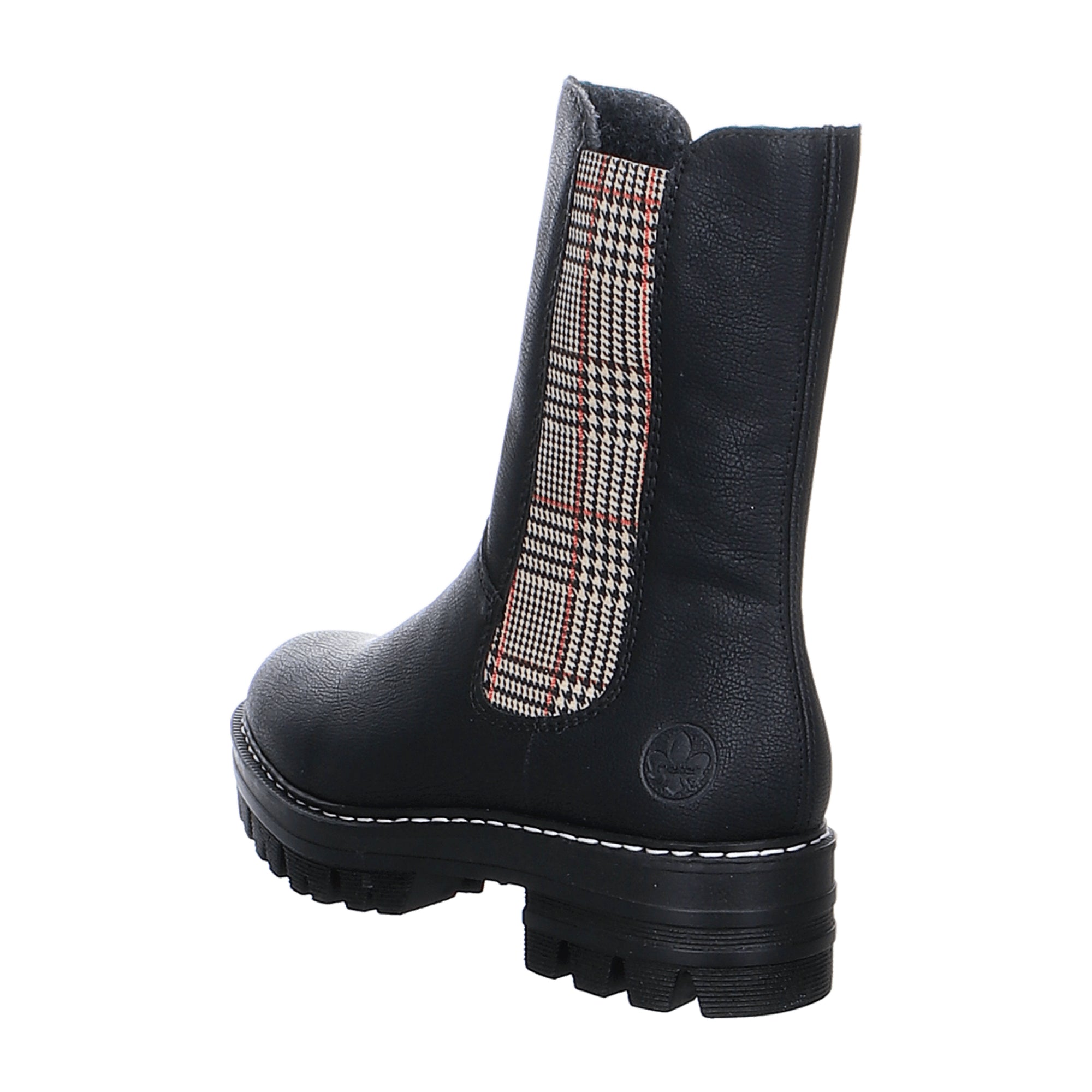 Rieker Women's Black Slip-On Ankle Boots with Zip and Cold Lining
