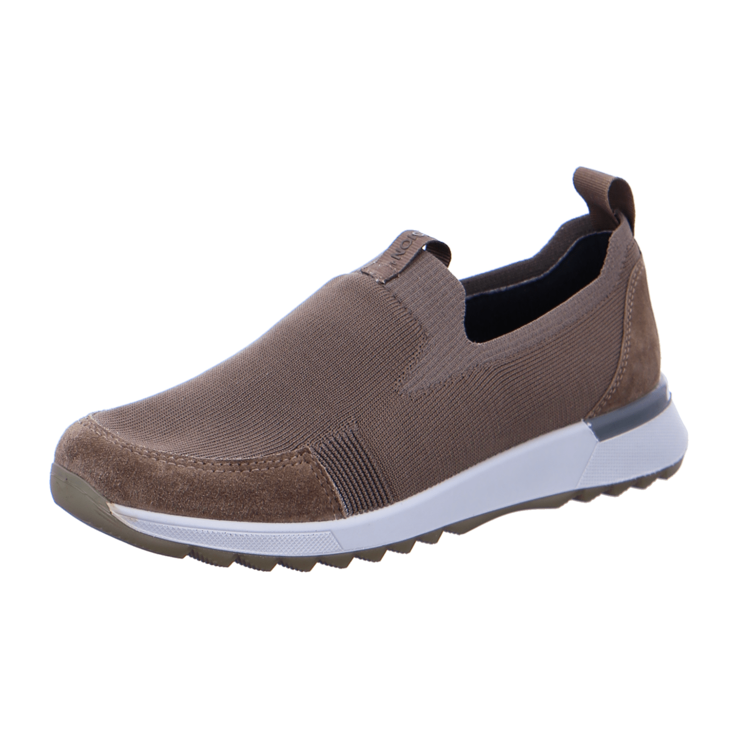 ARA VENICE Women's Cotton Slip-On Loafers in Grey with Round Toe