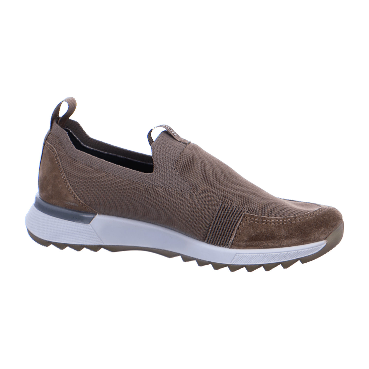 ARA VENICE Women's Cotton Slip-On Loafers in Grey with Round Toe