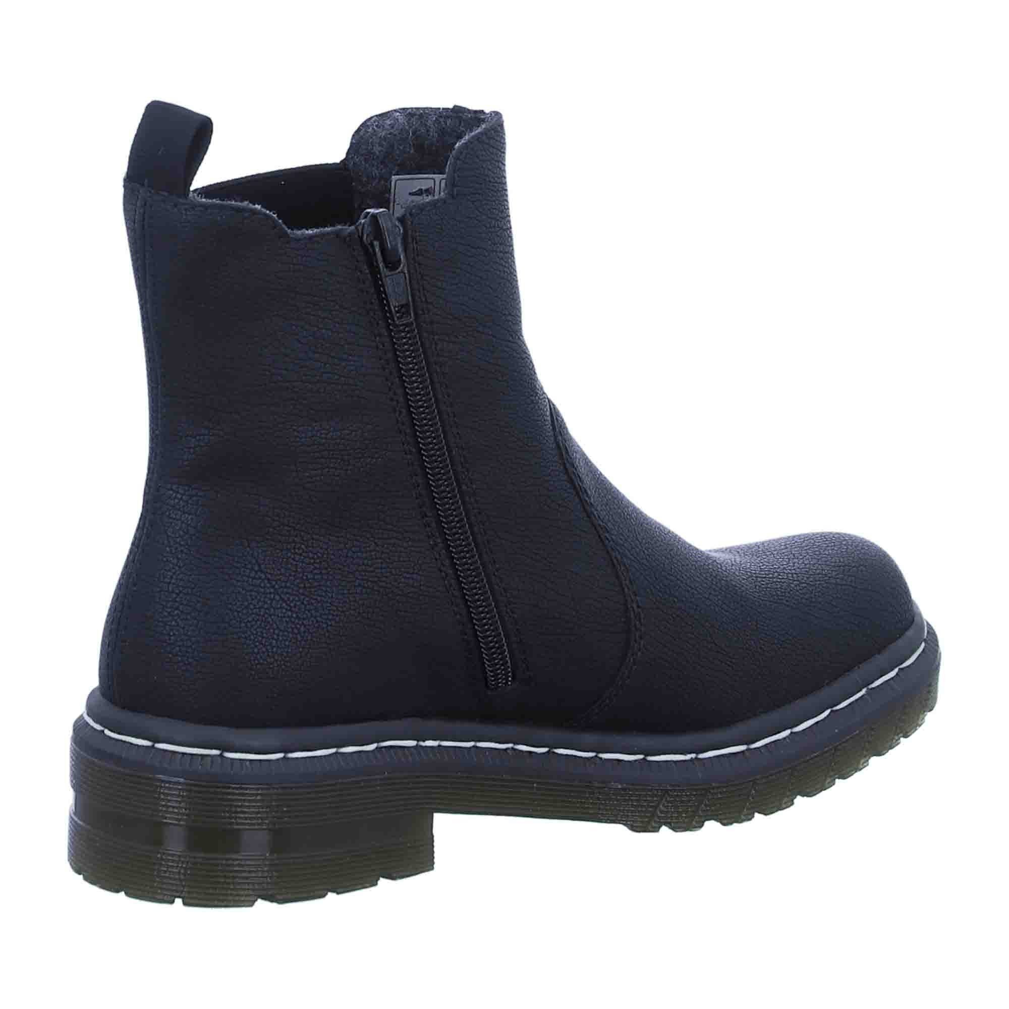 Rieker Women's Black Chelsea Boots with Zipper and Warm Lining for Fall/Winter