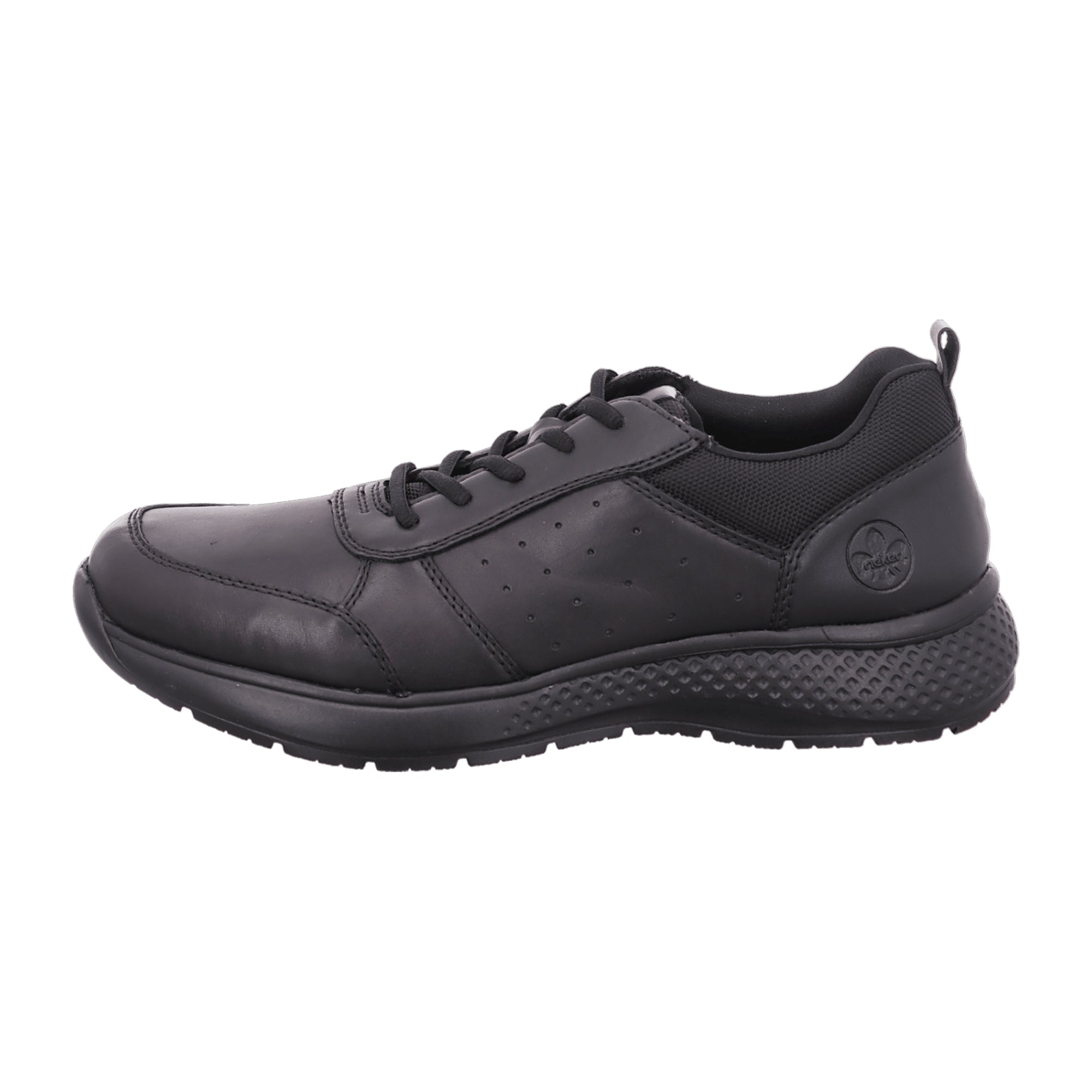 Rieker Men's Black Lace-Up Sneakers New Comfortable Leather Casual Shoes