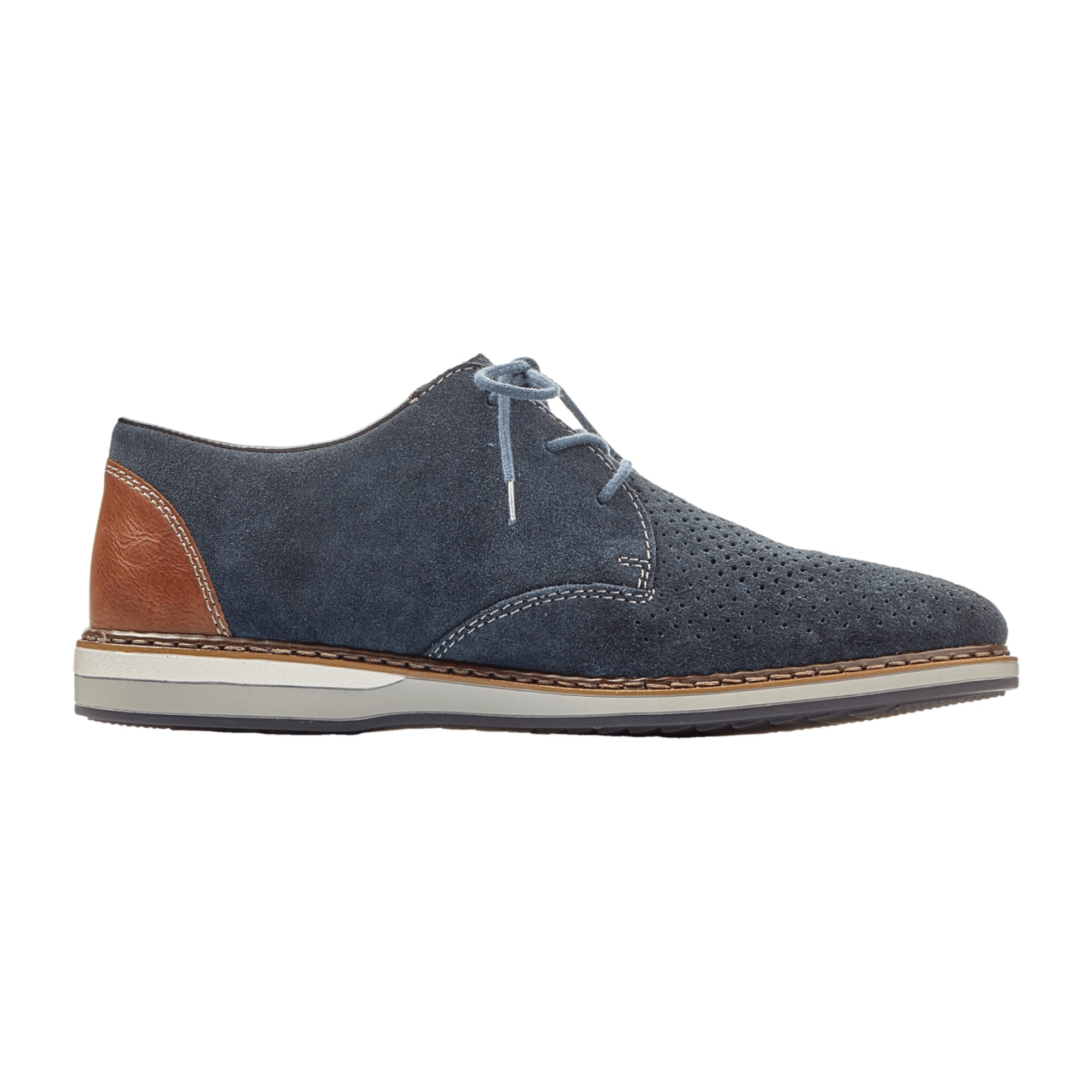 Rieker U Snake J Men's Blue Ankle-High Sneakers with Mesh and Leather