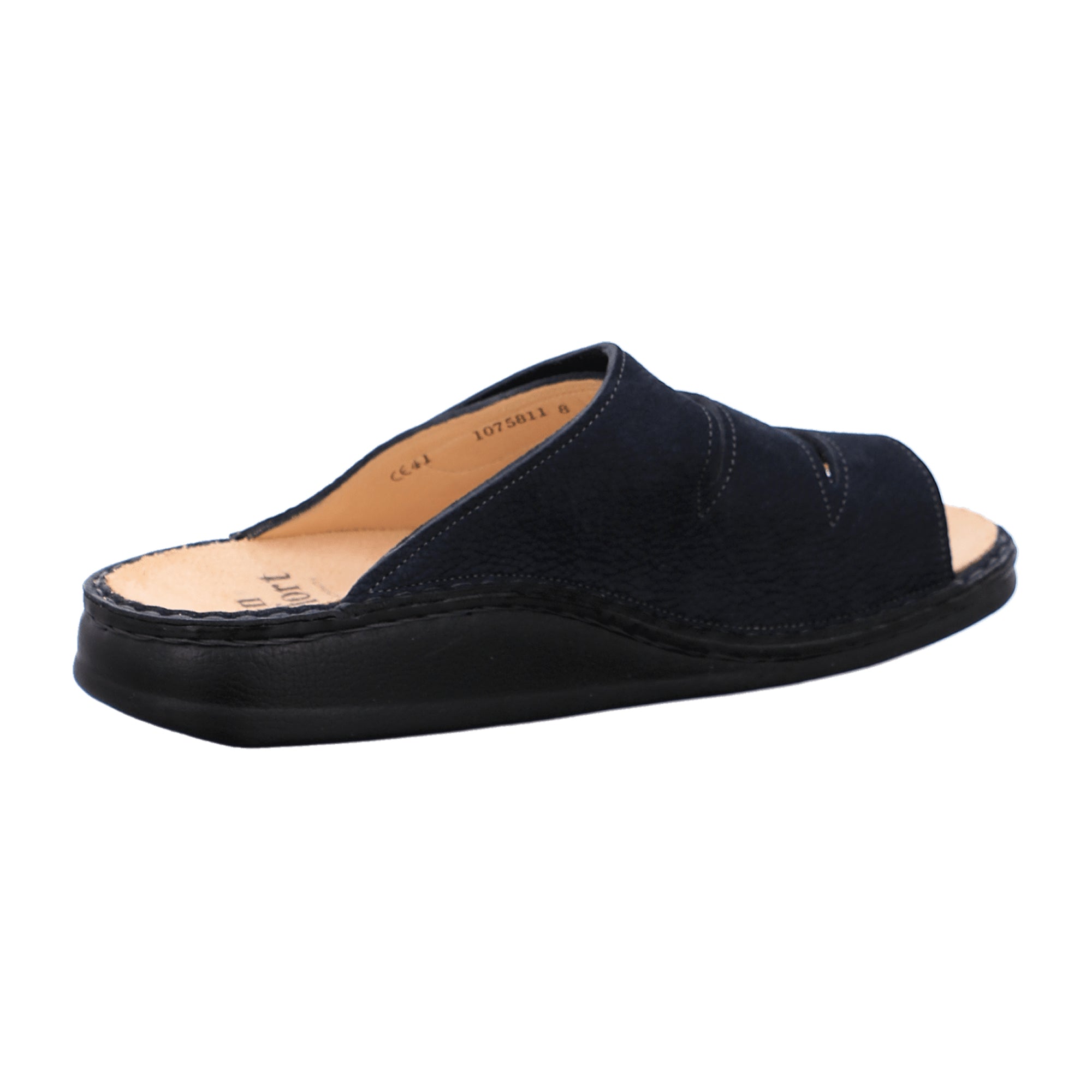 Finn Comfort Korfu Men's Sandals - Blue Leather Comfort Slides with Adjustable Straps and Soft Footbed - Bartel-Shop
