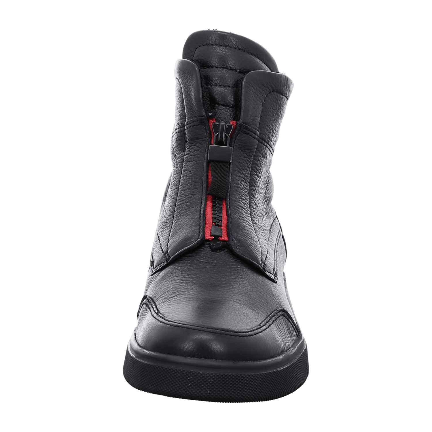 ARA Moon Sneaker for Women in Black Smooth Leather with Zipper and Warm Lining