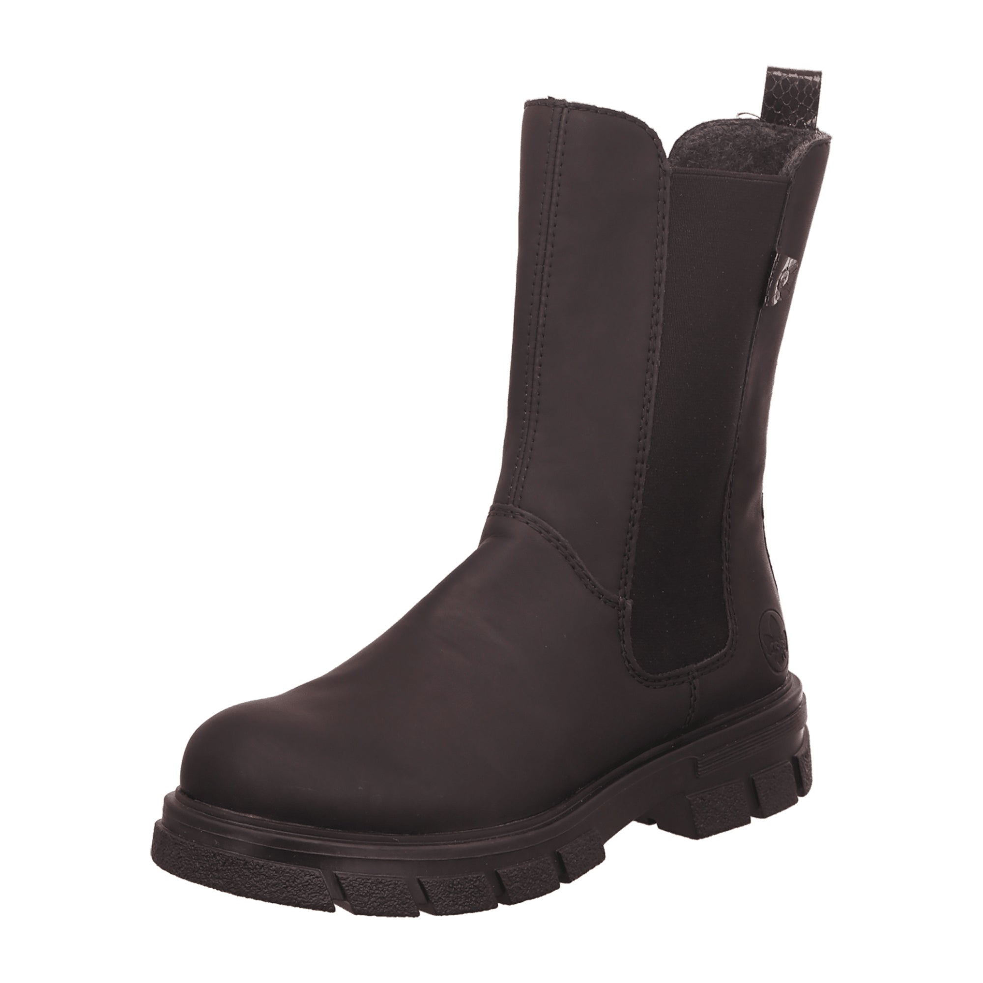 Rieker Women's Black Chelsea Boots with Zipper and Warm Lining for Fall/Winter