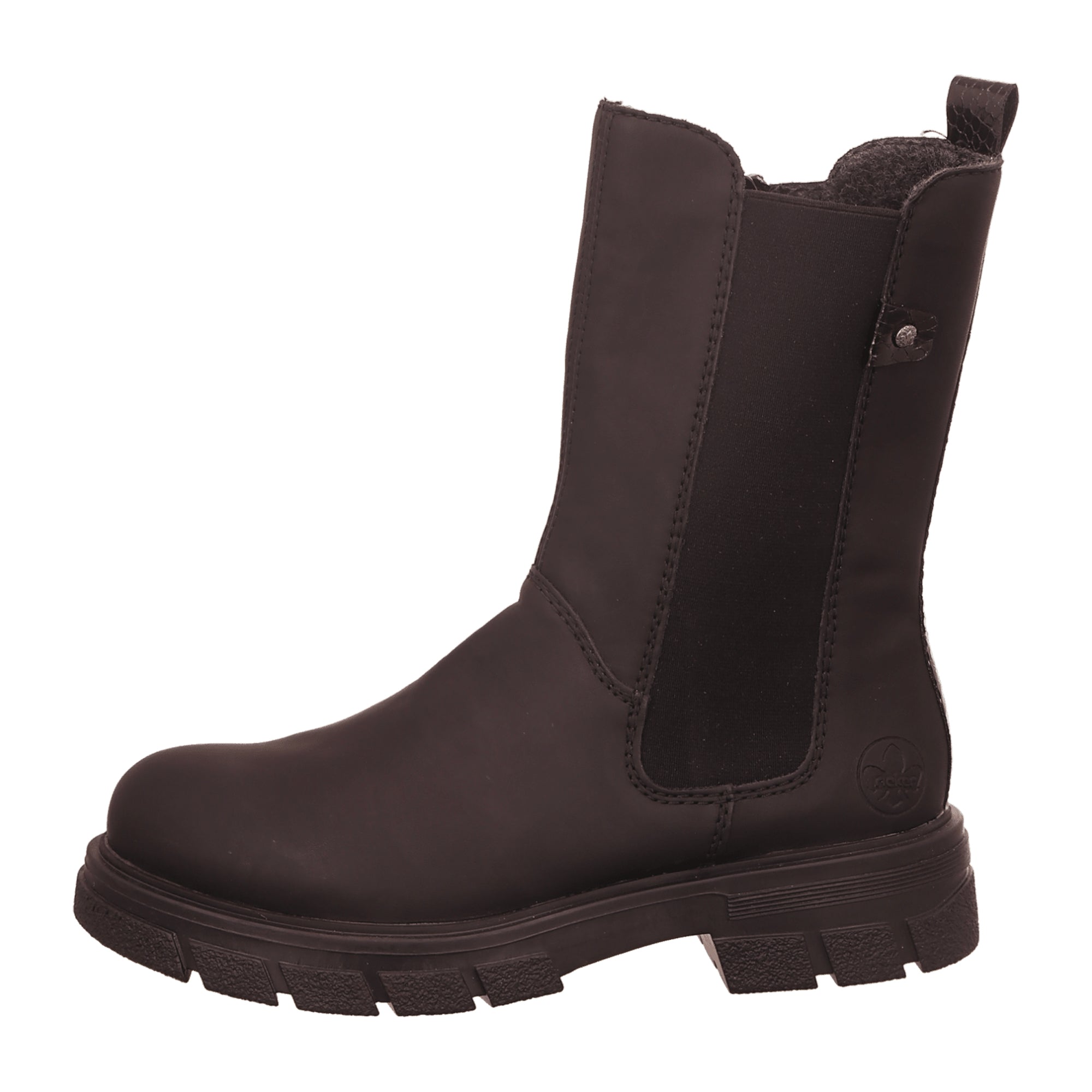 Rieker Women's Black Chelsea Boots with Zipper and Warm Lining for Fall/Winter