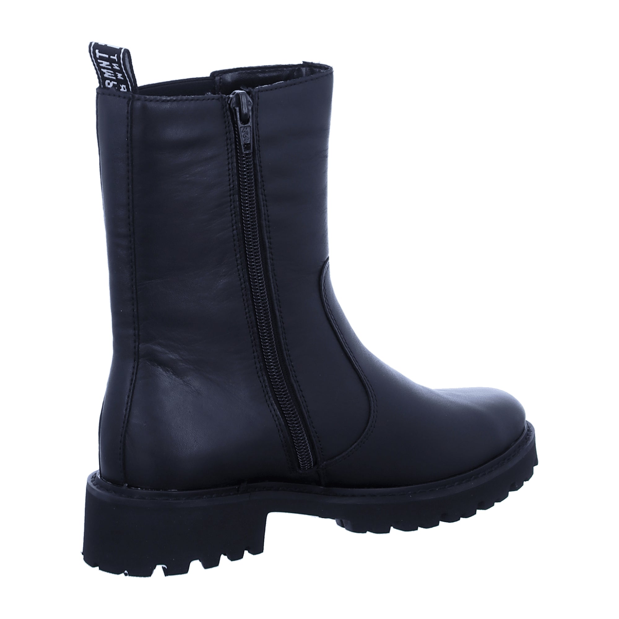 Remonte Ladies Black Leather Zip Boots with Warm Lining for Autumn Winter