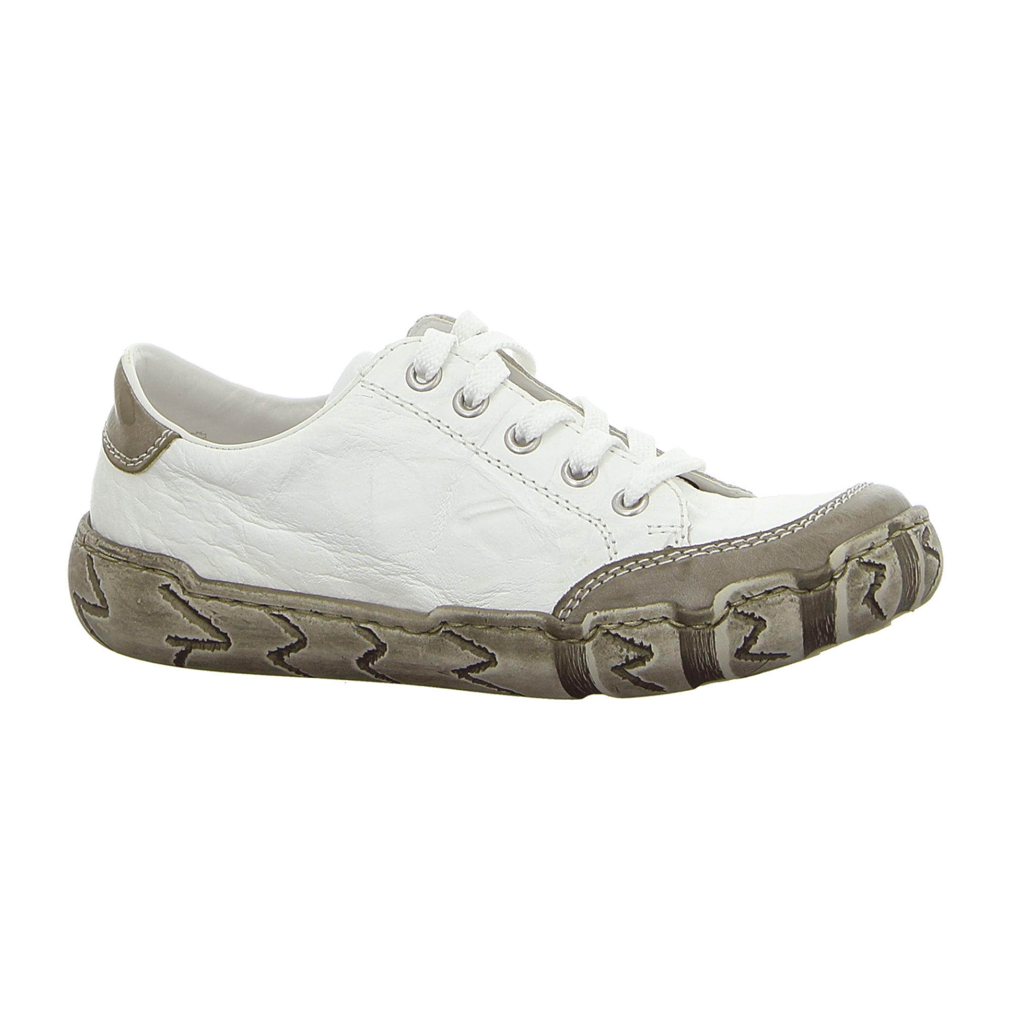 Rieker L0314-43 White Leather Lace-Up Shoes Comfortable Shock-Absorbing Sole