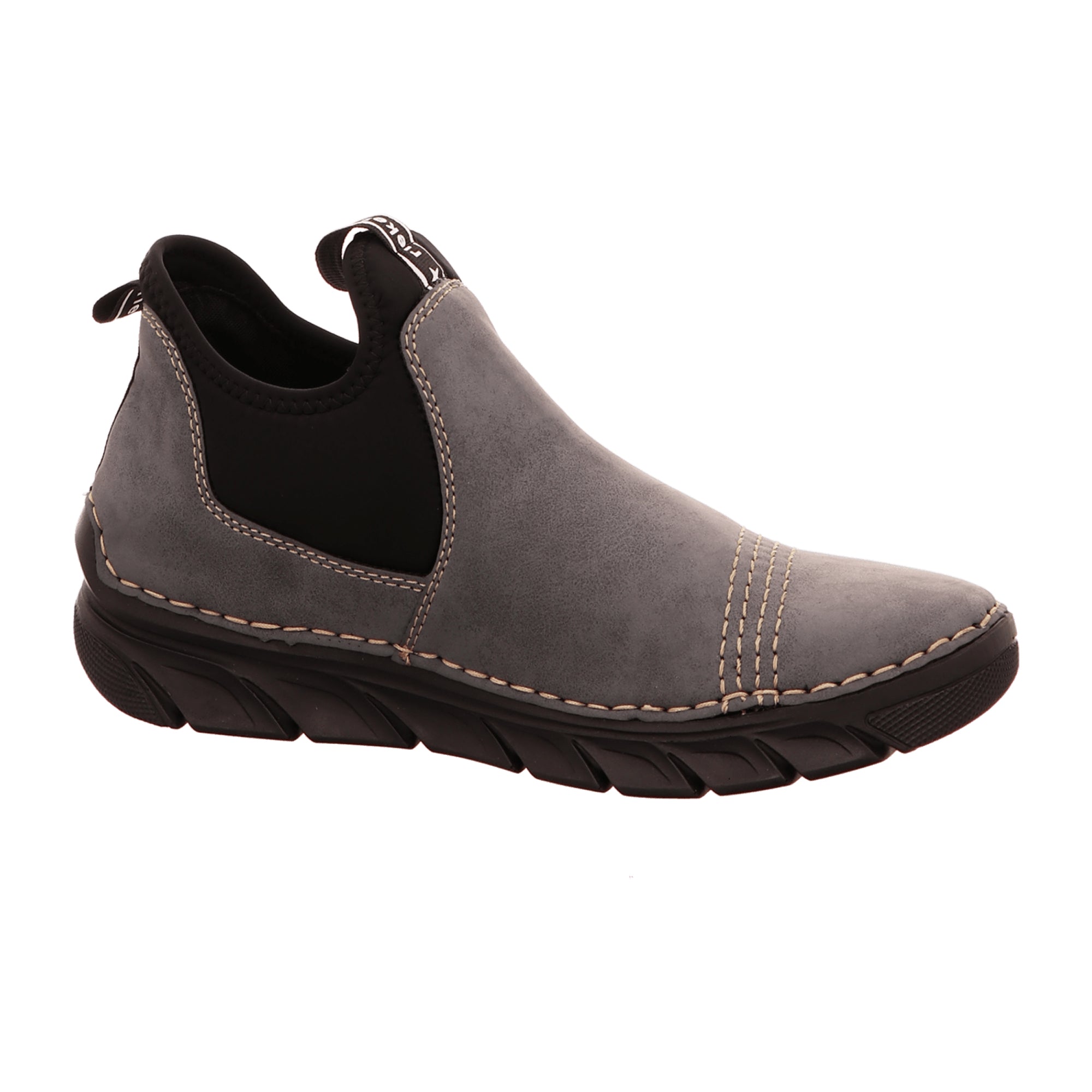 Rieker Blue Slip-On Zip Ankle Boots for Women with Warm Lining