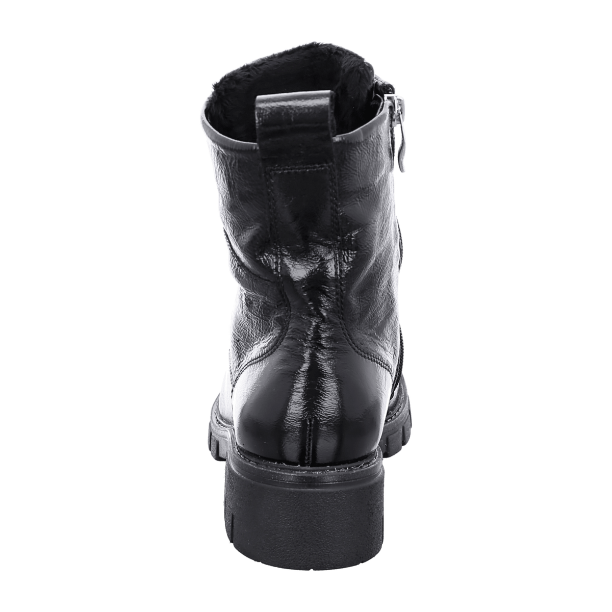 ARA DOVER DOVER Women's Boots Classic Black Patent Leather Zip-Up Boots with Warm Fleece Lining