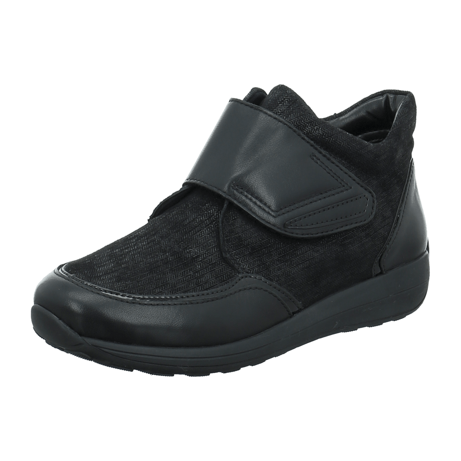 ARA Merano Women's Zip Ankle Boots with Hook and Loop Closure in Black Round Toe - Bartel-Shop
