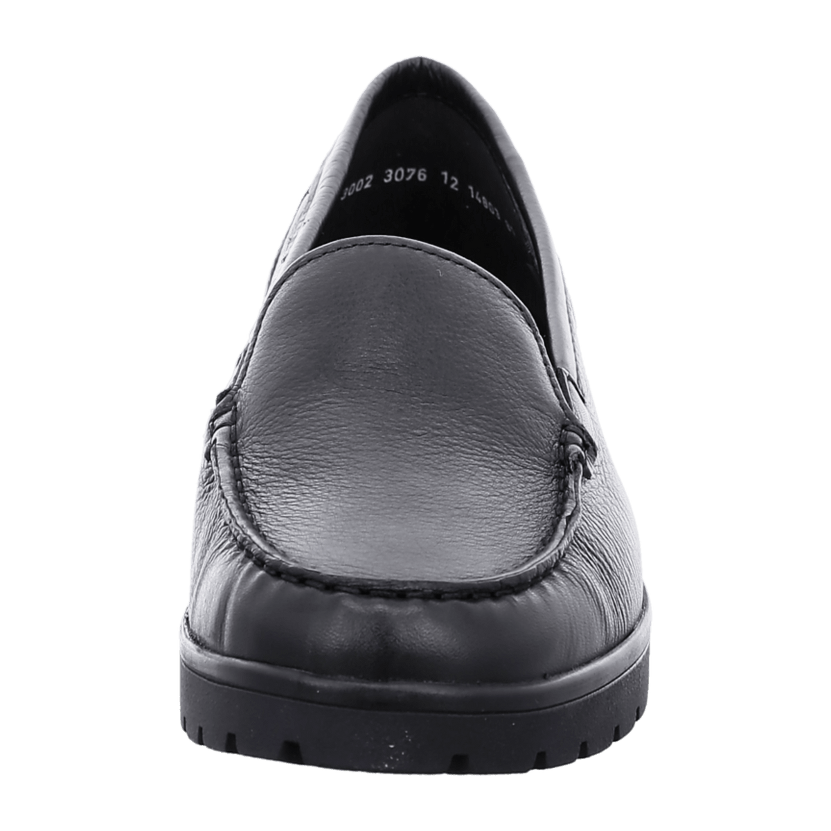 ARA DALLAS Women's Loafers in Black Smooth Leather with Textile Lining and Rubber Sole - Bartel-Shop