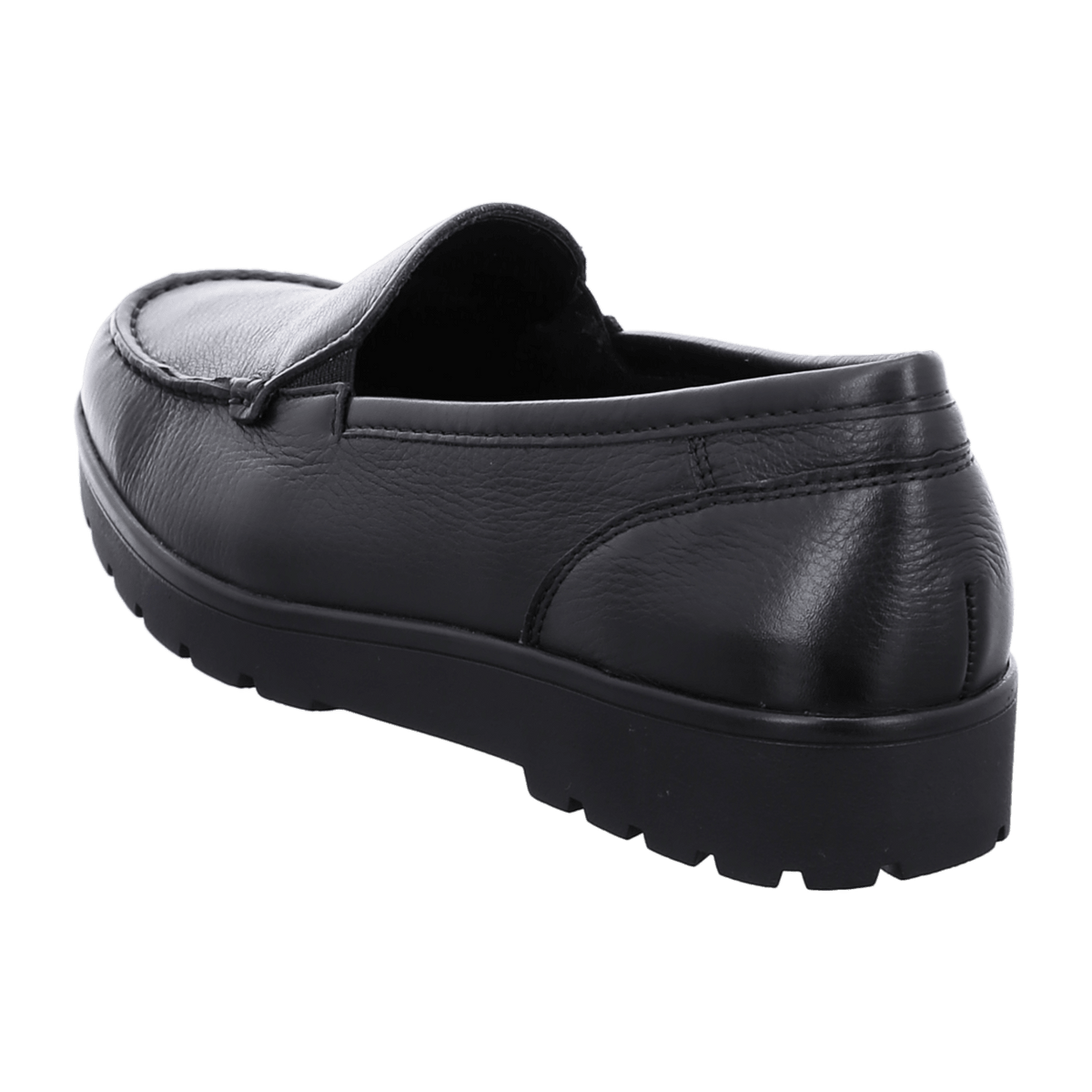 ARA DALLAS Women's Loafers in Black Smooth Leather with Textile Lining and Rubber Sole - Bartel-Shop