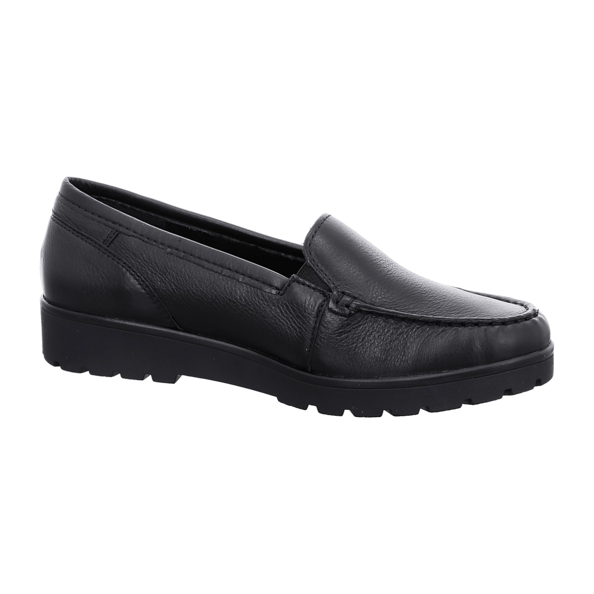 ARA DALLAS Women's Loafers in Black Smooth Leather with Textile Lining and Rubber Sole - Bartel-Shop