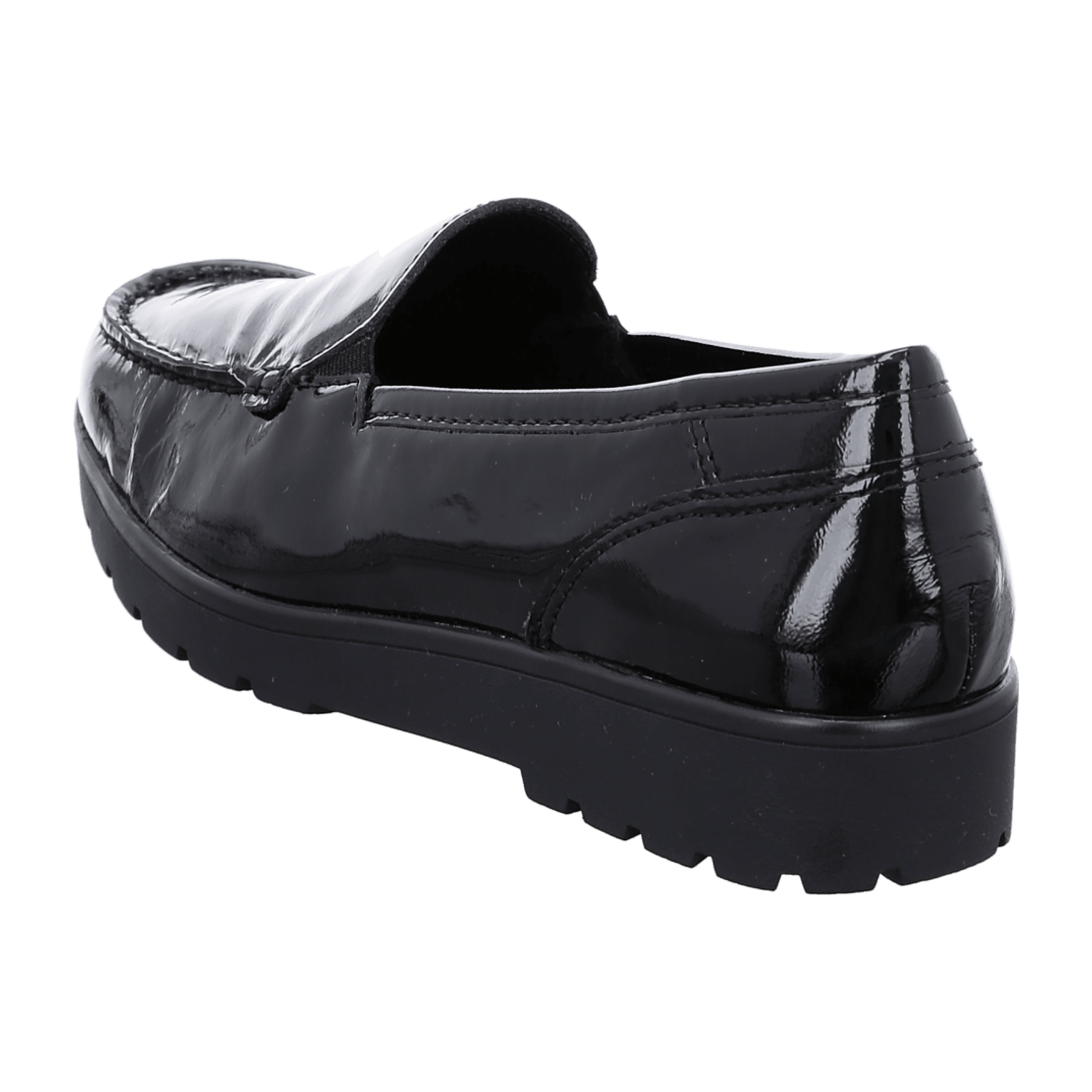 ARA DALLAS Women's Moccasin Suede Black Pull-On Round Toe Textile Lining Synthetic Rubber Sole