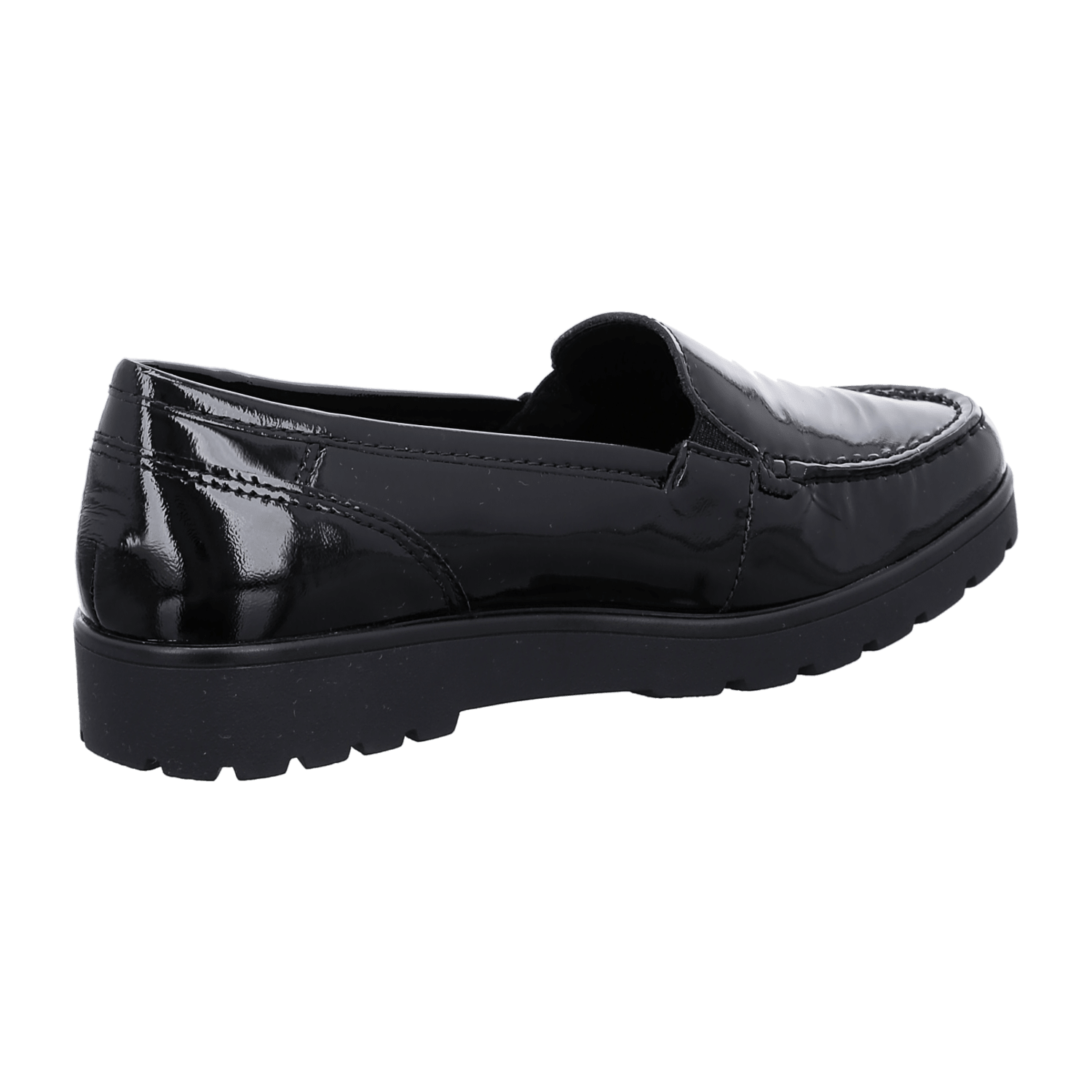 ARA DALLAS Women's Moccasin Suede Black Pull-On Round Toe Textile Lining Synthetic Rubber Sole