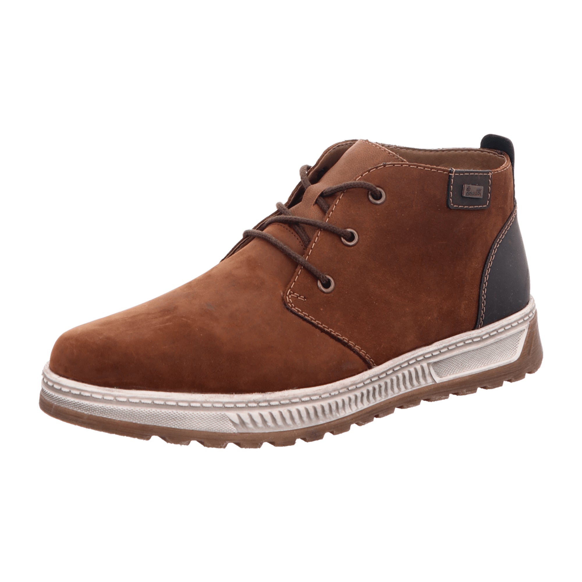 Rieker 17040 Brown Leather Mix Winter Boots with Wool Lining and Rubber Sole