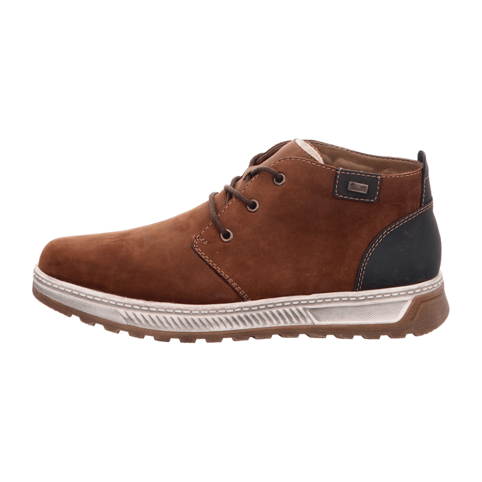 Rieker 17040 Brown Leather Mix Winter Boots with Wool Lining and Rubber Sole