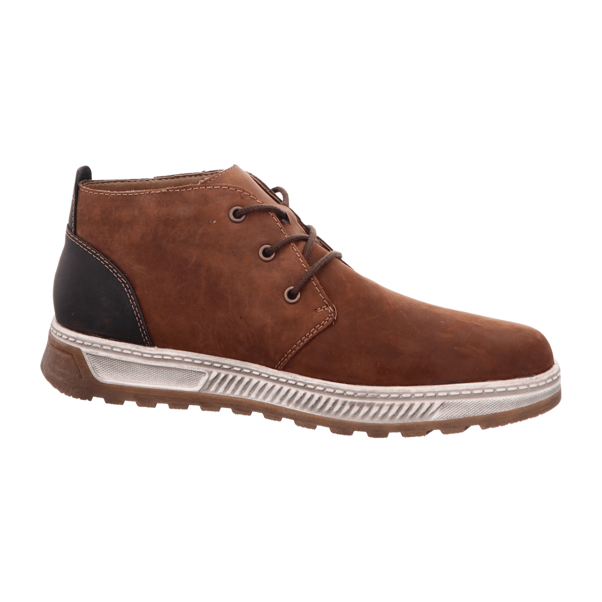 Rieker 17040 Brown Leather Mix Winter Boots with Wool Lining and Rubber Sole