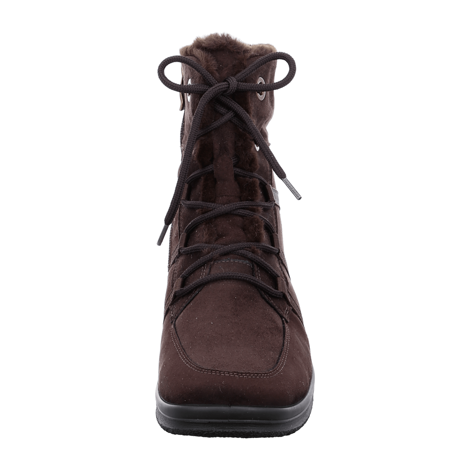 ARA Women's Boots Brown Synthetic Snow Boots with Zipper Round Toe