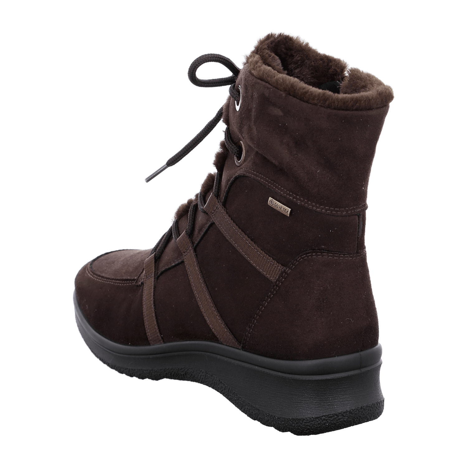 ARA Women's Boots Brown Synthetic Snow Boots with Zipper Round Toe
