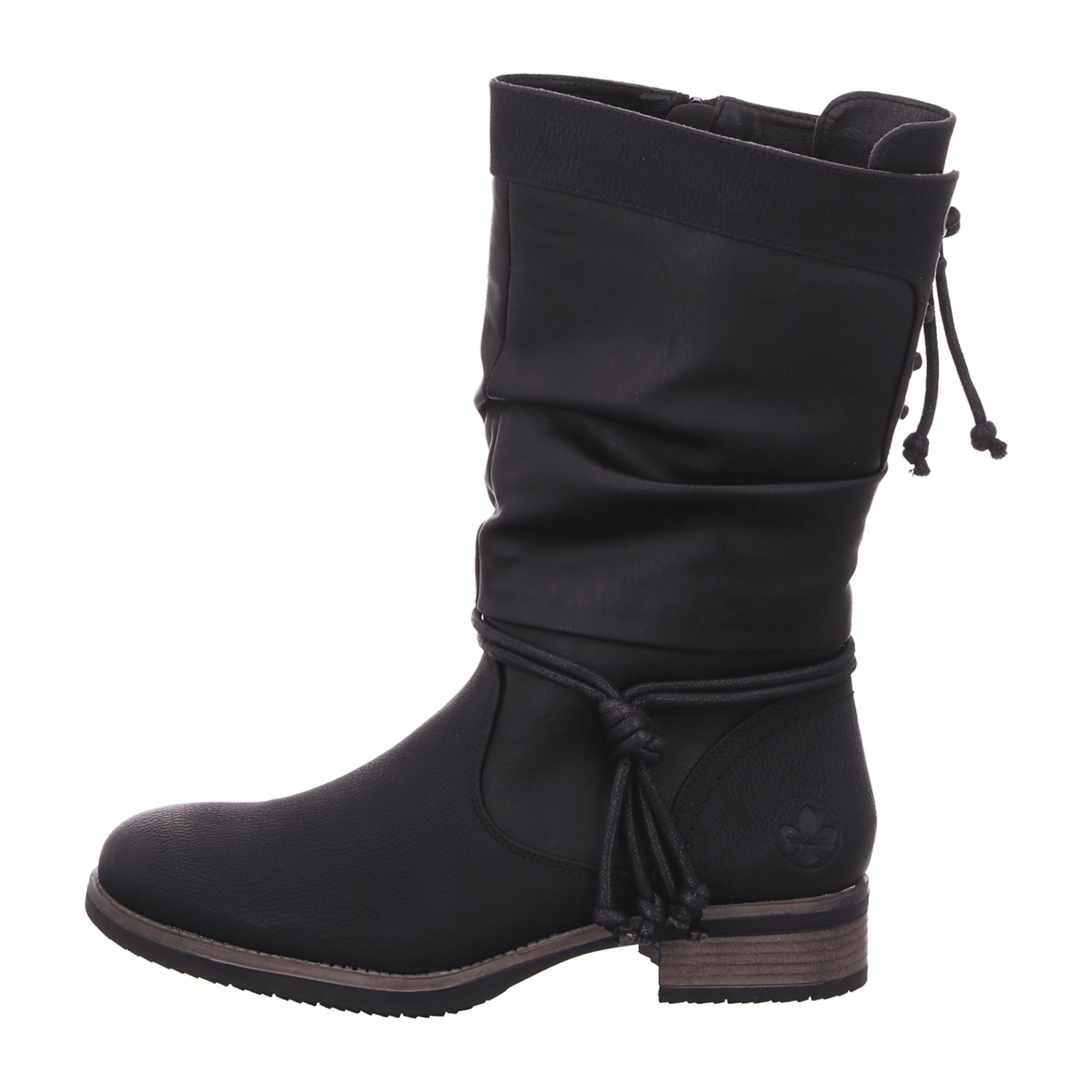 Rieker Women's Black Comfortable High Shaft Boots with Zipper and Grip Sole