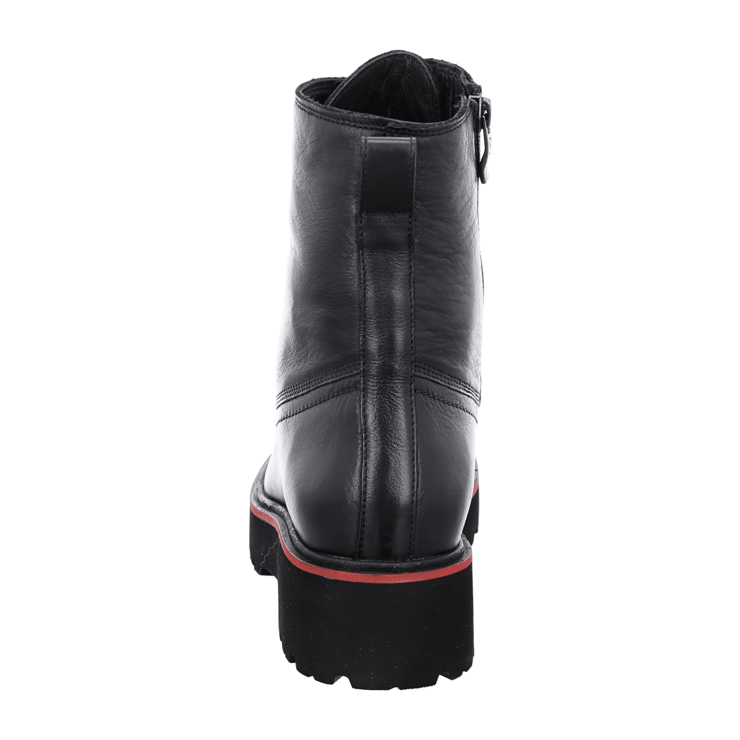 ARA BOLOGNA Women's Derby Boots in Black Smooth Leather with Zipper and Round Toe