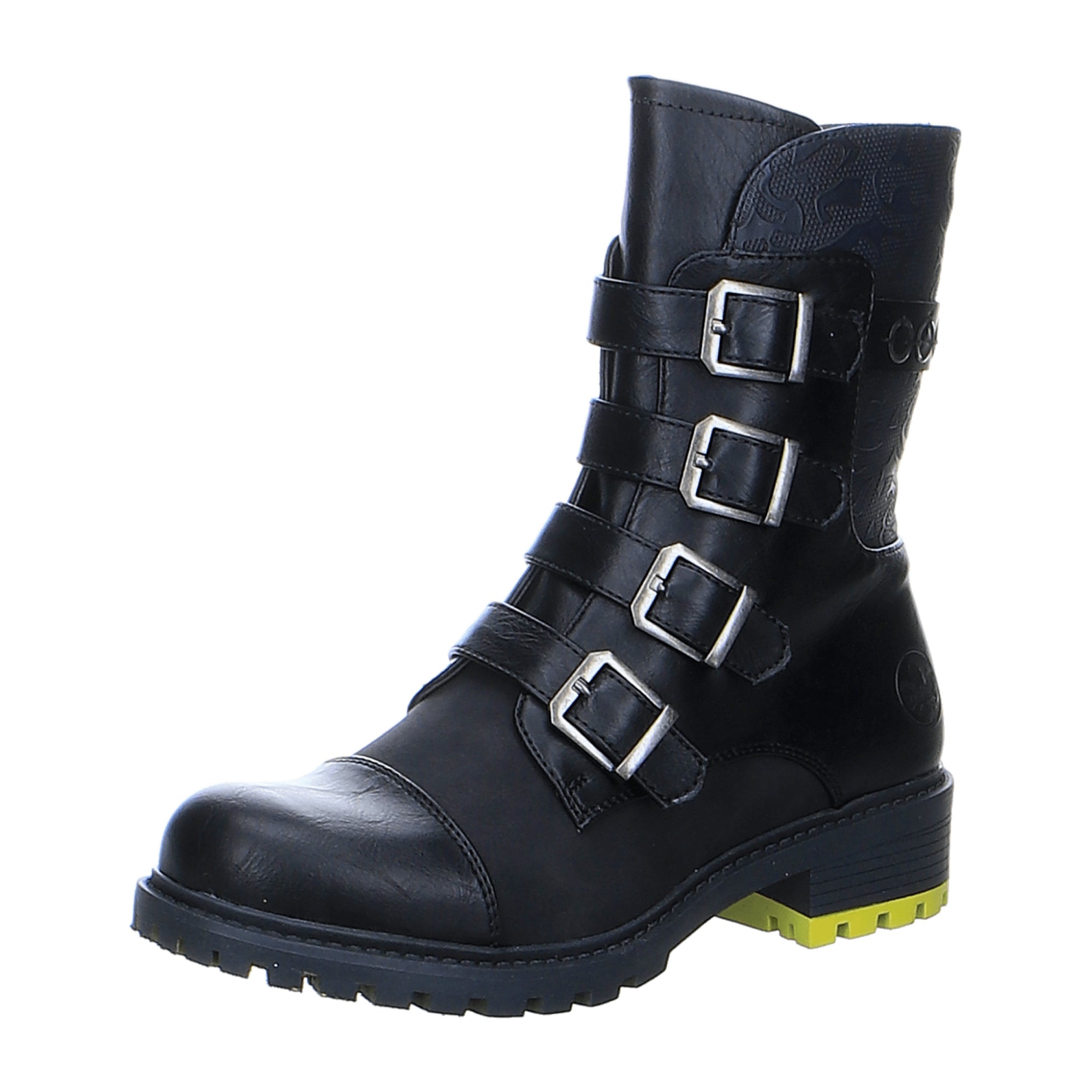Rieker Women's Black Ankle Boots with Zip and Faux Fur Lining