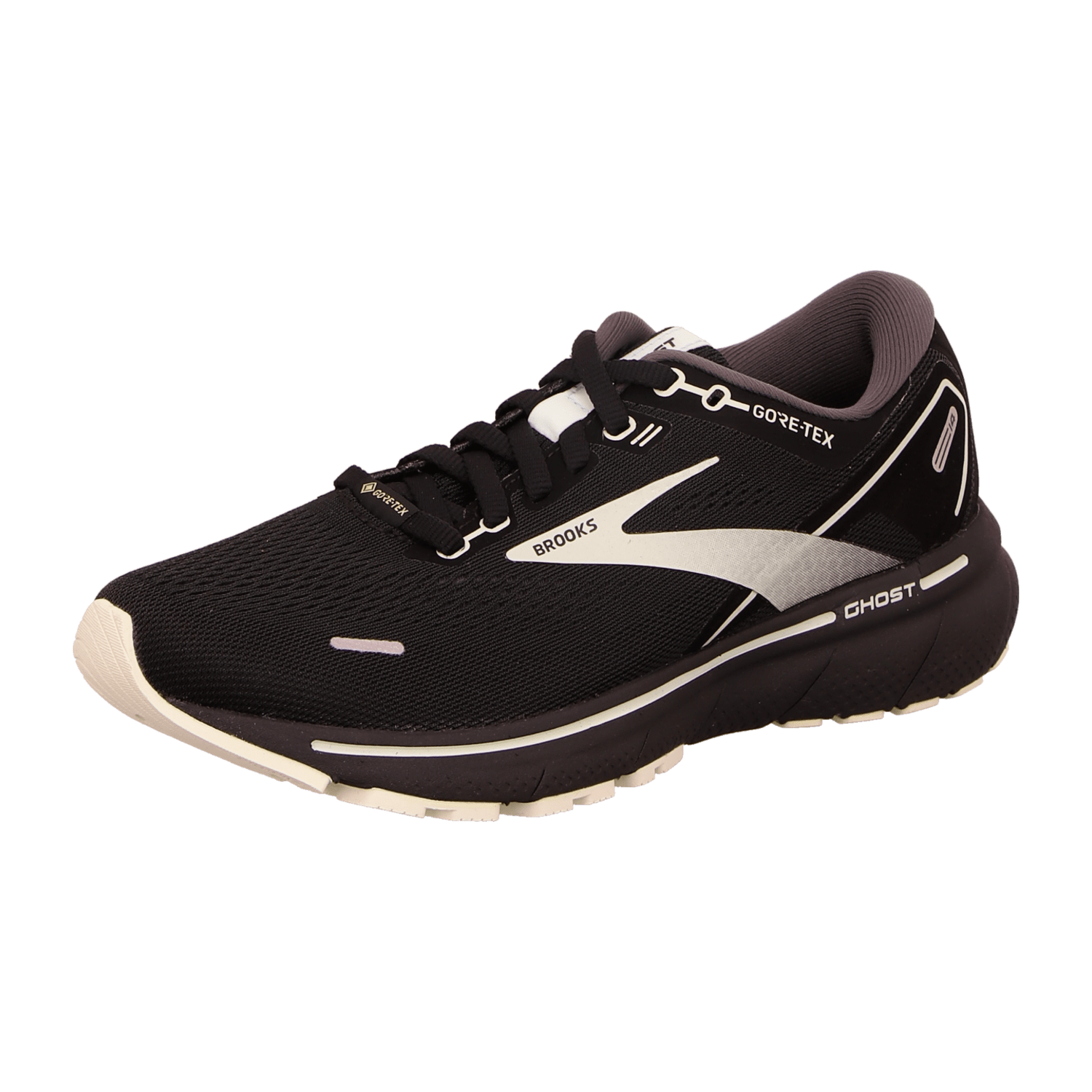 Brooks Ghost 14 GTX Women's Running Shoes, Lace-Up, Black, Cotton Textile Lining, Rubber Sole