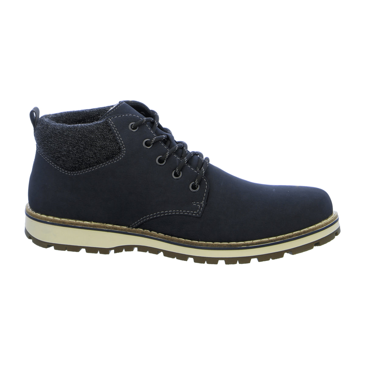 Rieker Men's Blue Ankle Lace-Up Boots with Wool Lining and RiekerTex Technology - Bartel-Shop