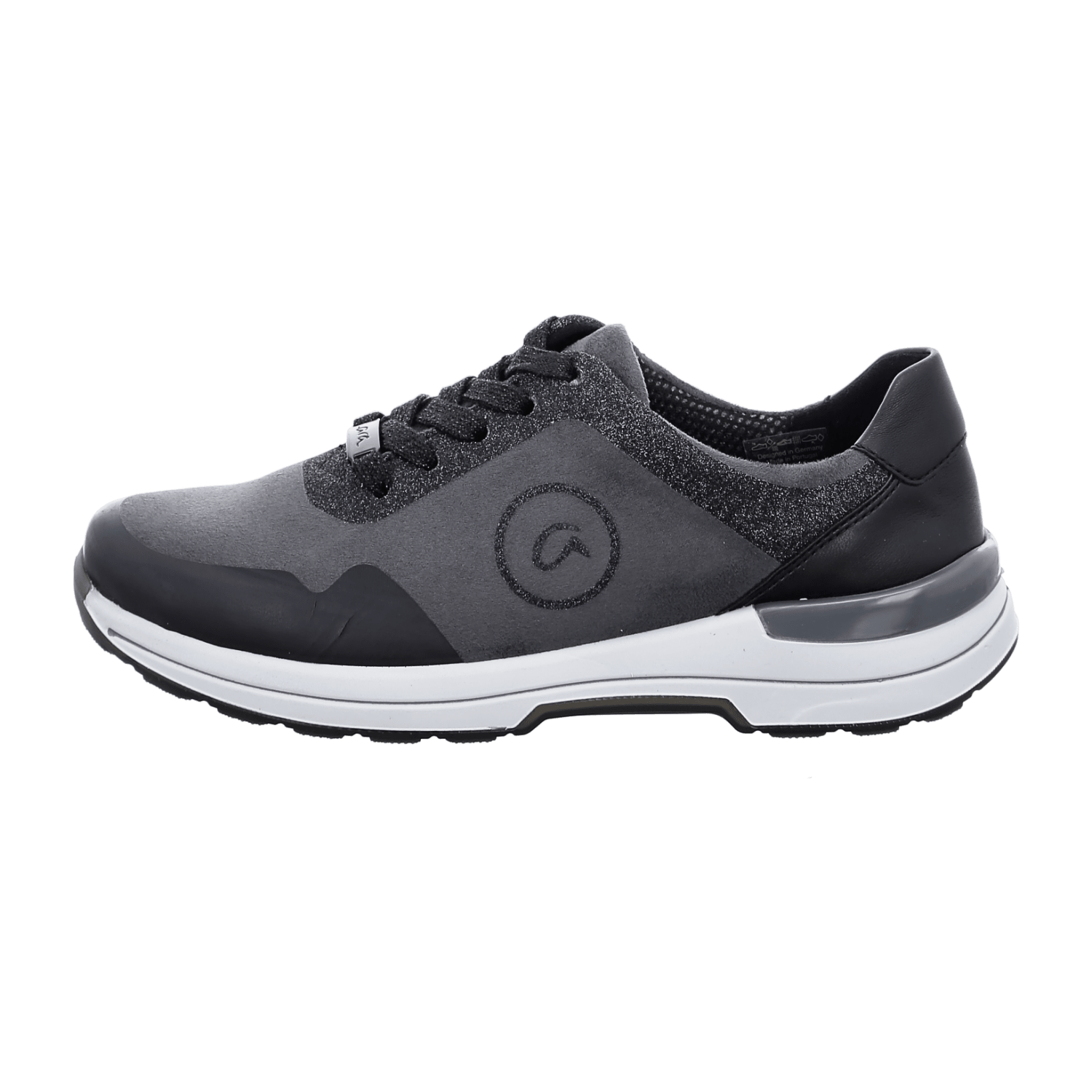 ARA NARA Women's Sneakers in Grey with Cotton and Synthetic Lace-Up Closure