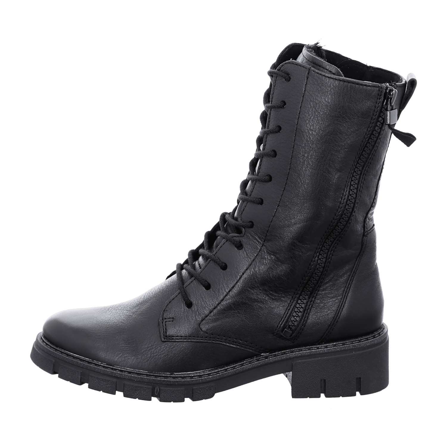 ARA DOVER DOVER Women's Chukka Boots in Black Smooth Leather with Side Zipper and Winter Lining