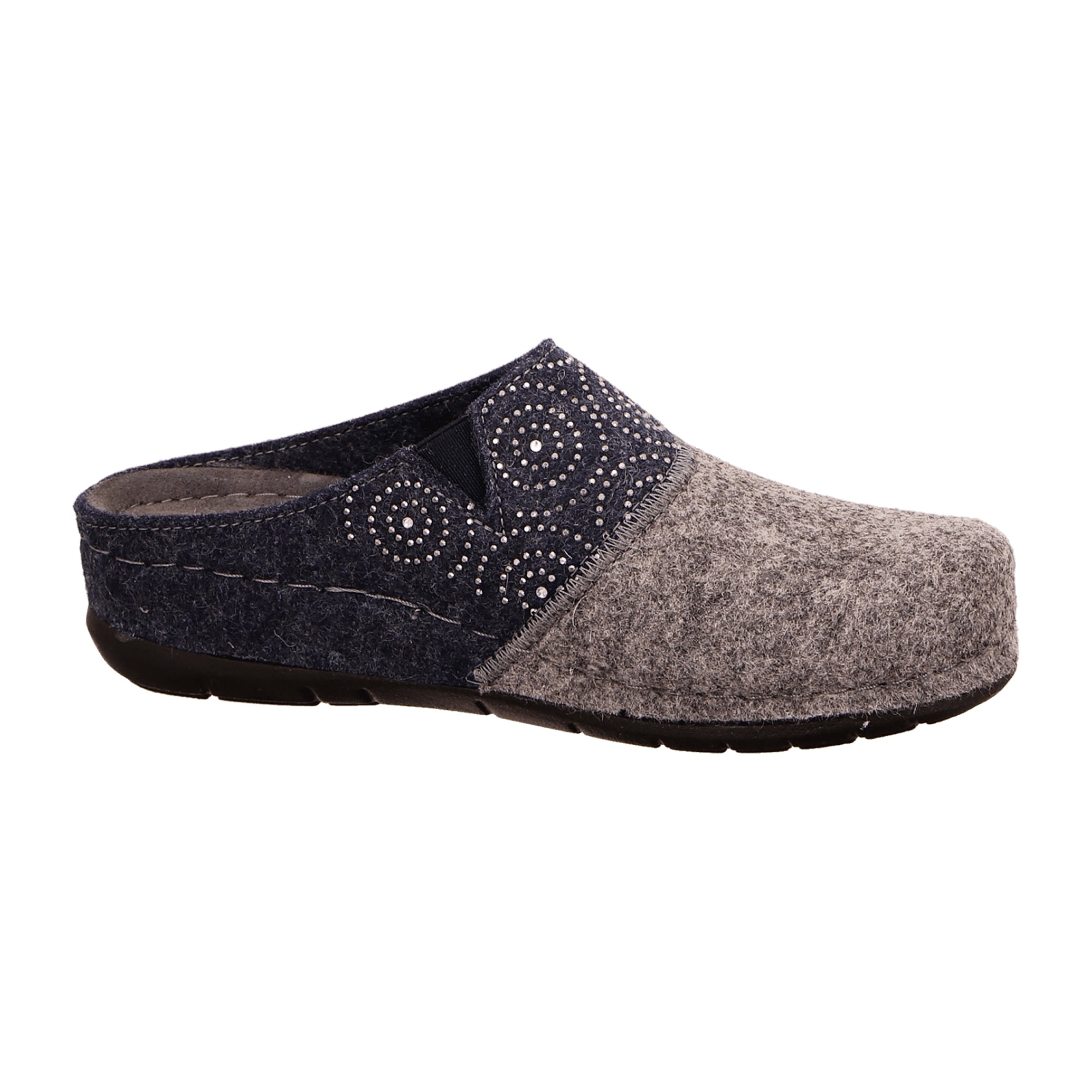 Rohde RODIGO-40 Women's Grey Slip-On Shoes with Wedge Heel Warm Lined