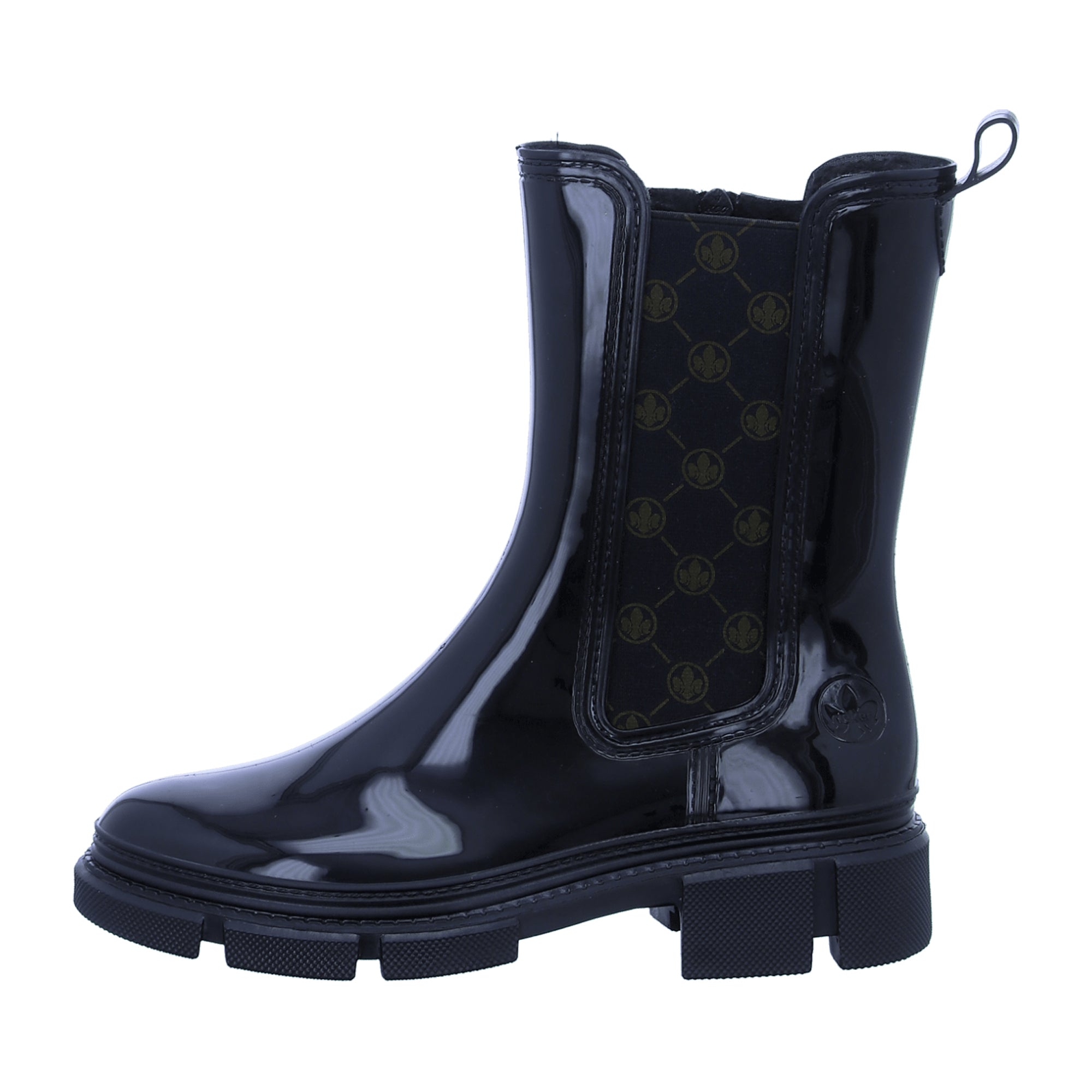 Rieker Women's Black Boots with Block Heel Round Toe Winter Synthetic Warm Lined