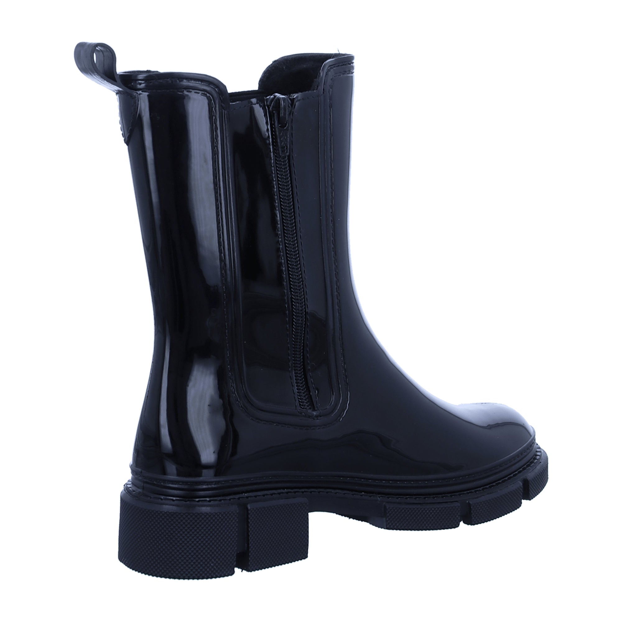 Rieker Women's Black Boots with Block Heel Round Toe Winter Synthetic Warm Lined