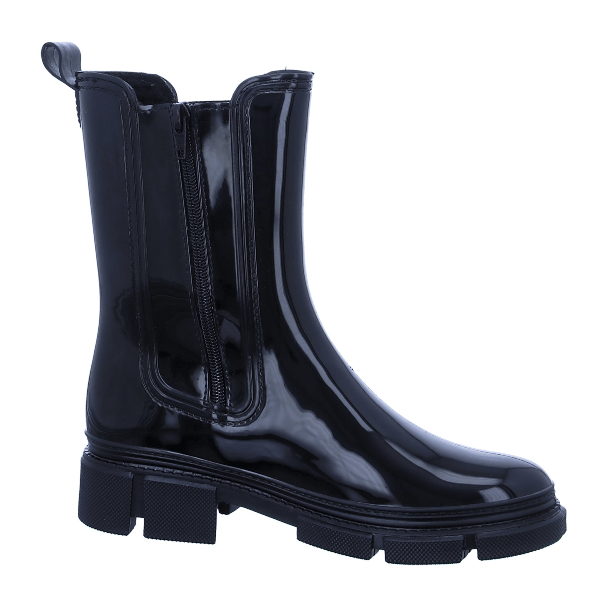Rieker Women's Black Boots with Block Heel Round Toe Winter Synthetic Warm Lined