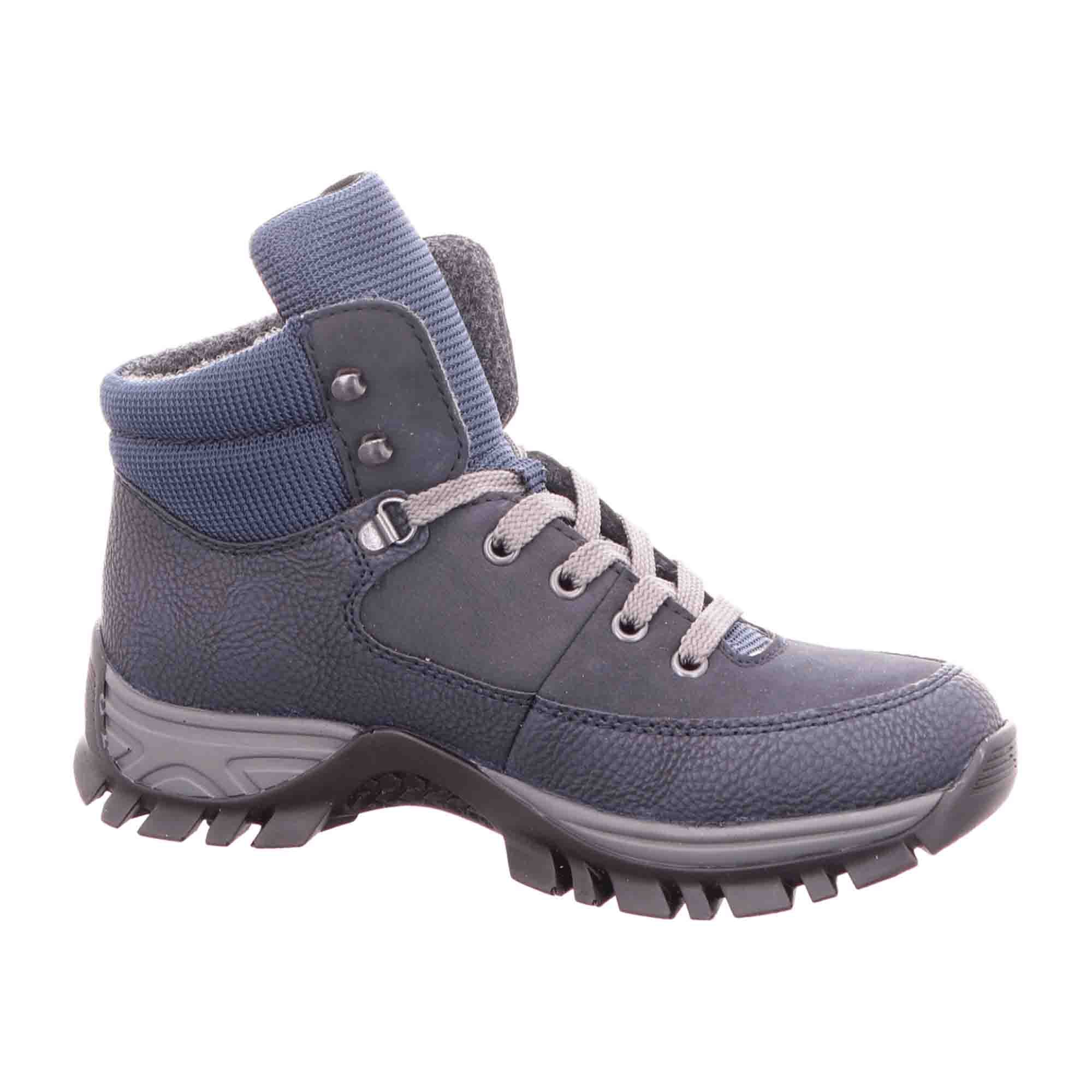 Rieker Women's Blue Lace-Up Ankle Boots with Warm Lining and Rieker Tex Membrane