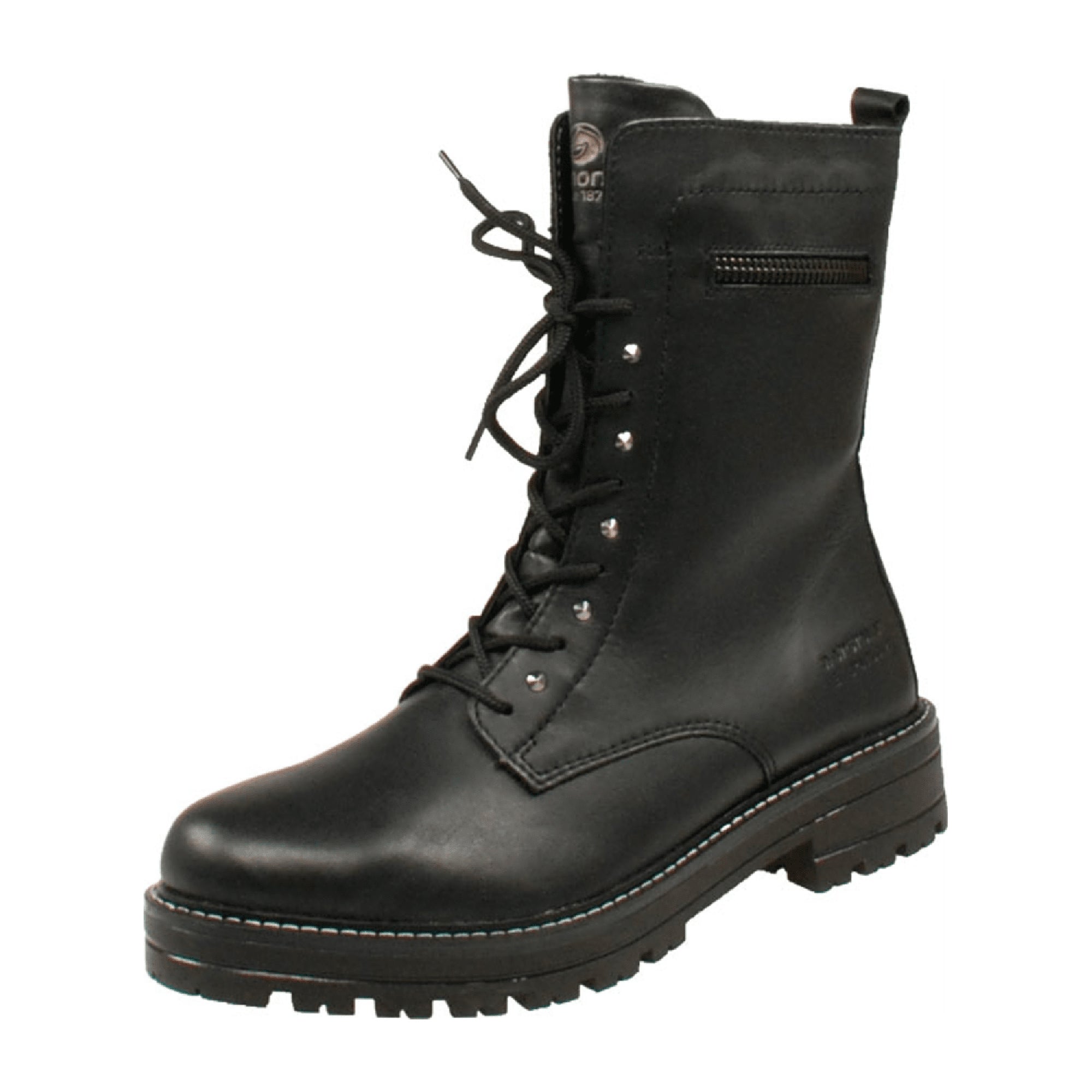 Remonte Black Lace-Up Ankle Boots for Women with Warm Lining - Bartel-Shop