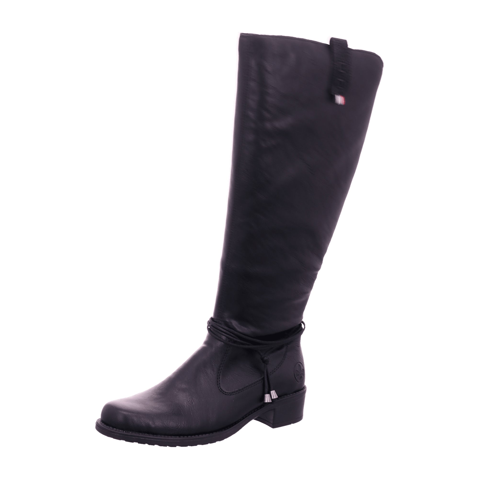 Rieker Women's Classic Black Boots with Block Heel and Zipper for Fall/Winter