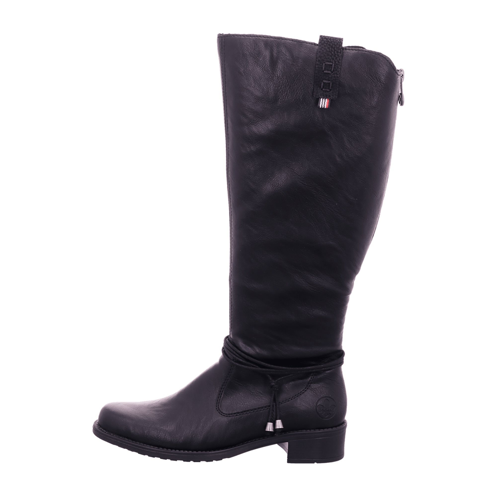 Rieker Women's Classic Black Boots with Block Heel and Zipper for Fall/Winter