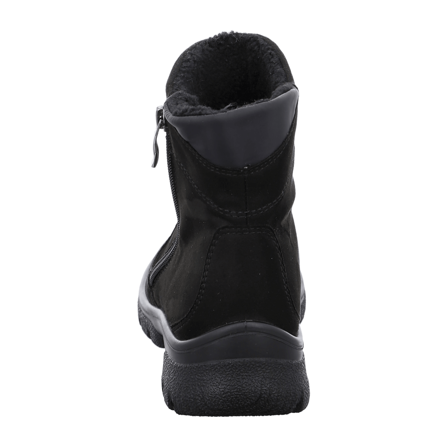 ARA SAAS FEE Women's Winter Boots in Black with Zipper - Warm Lined Textile Boots with Round Toe