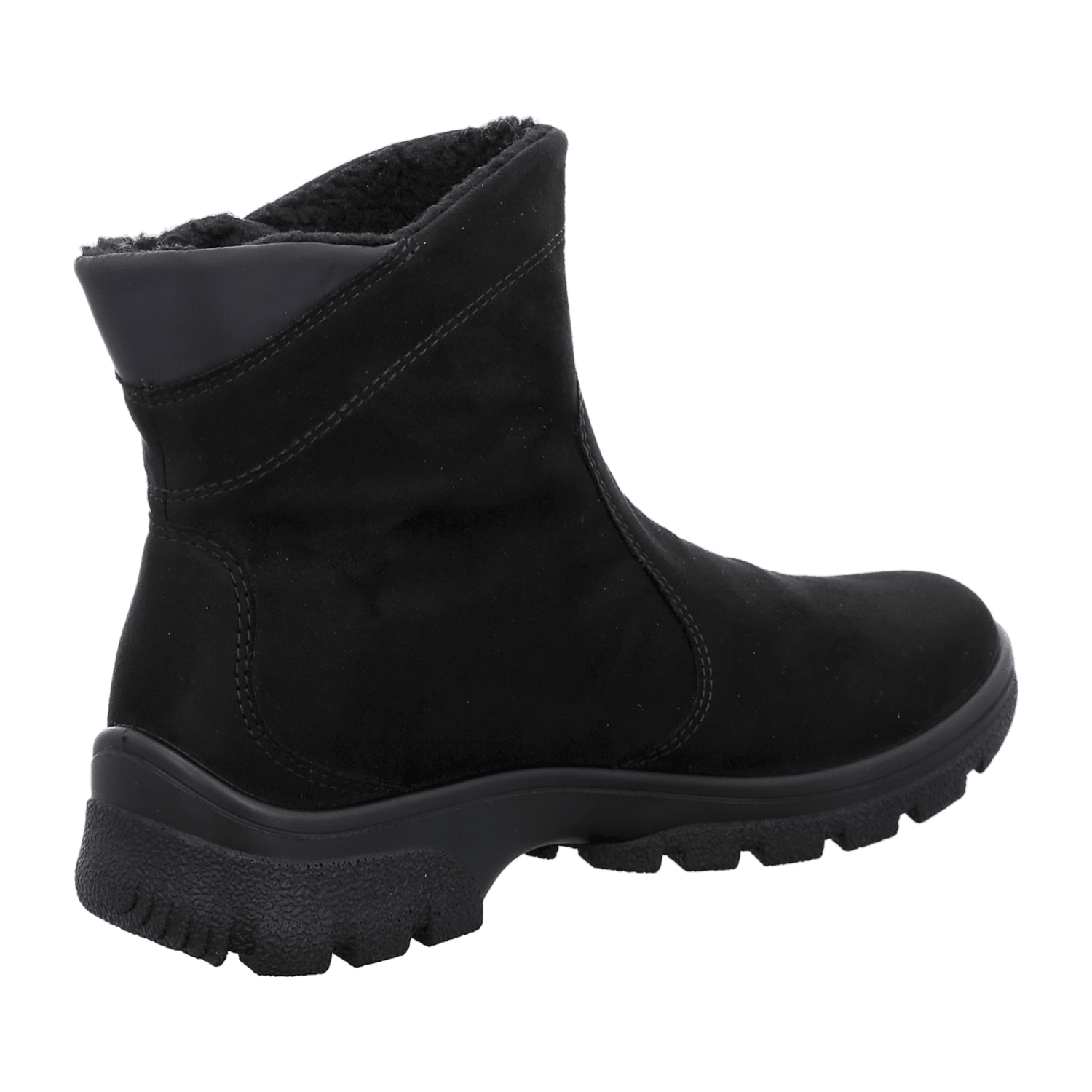ARA SAAS FEE Women's Winter Boots in Black with Zipper - Warm Lined Textile Boots with Round Toe
