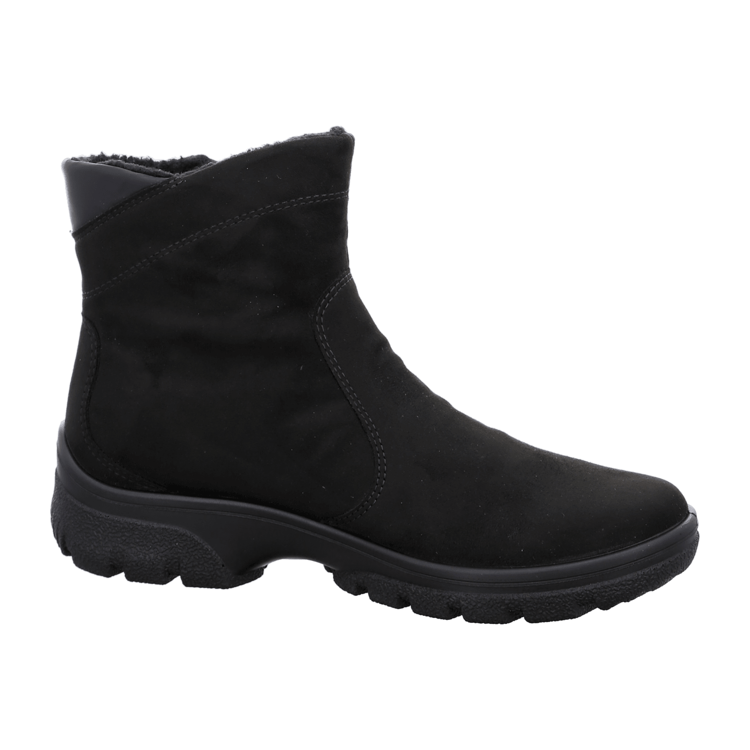 ARA SAAS FEE Women's Winter Boots in Black with Zipper - Warm Lined Textile Boots with Round Toe