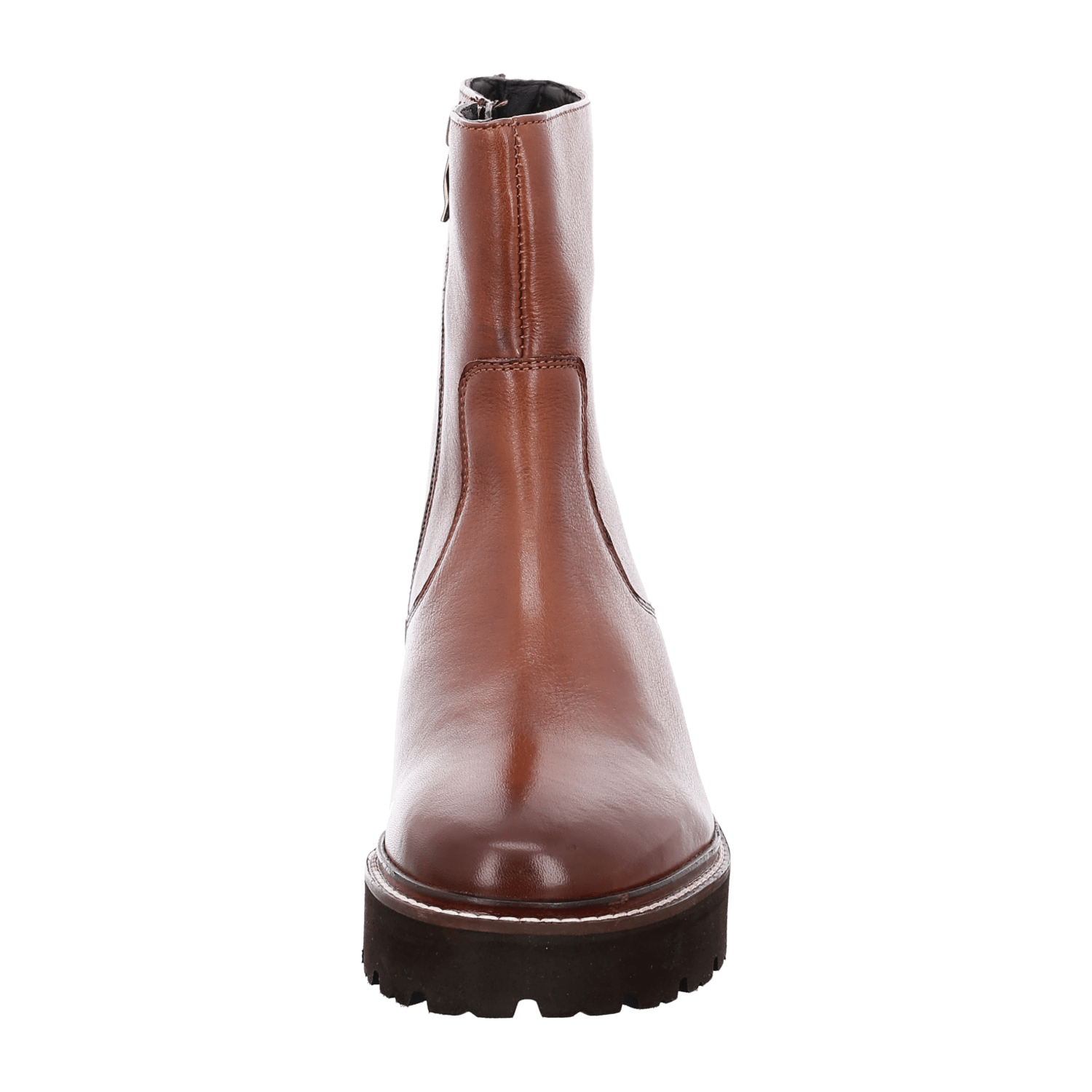 ARA BOLOGNA Women's Leather Winter Boots in Brown with Zipper and Round Toe