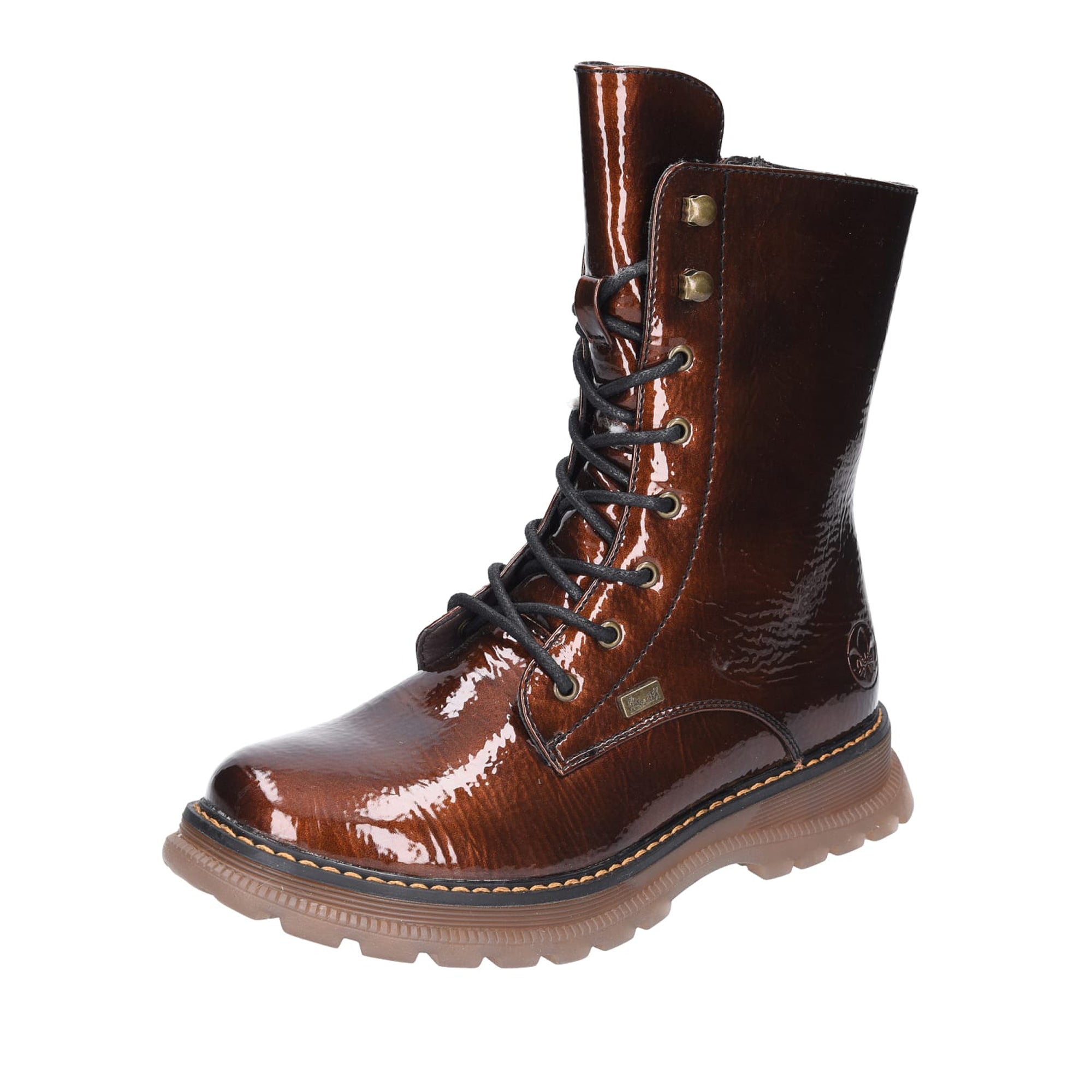 Rieker Women's Brown Lace-Up Boots with Warm Lining and Waterproof Tex Membrane