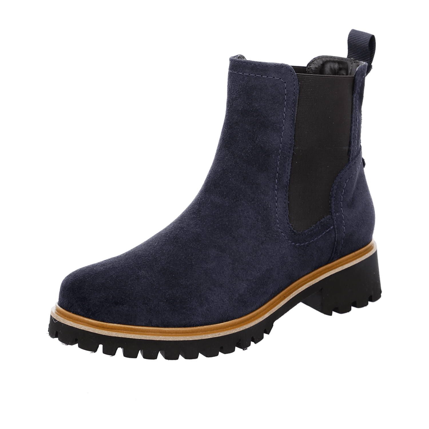 ARA DENVER Women's Chelsea Boots in Full-Grain Leather, Slip-On Ankle Boots in Blue
