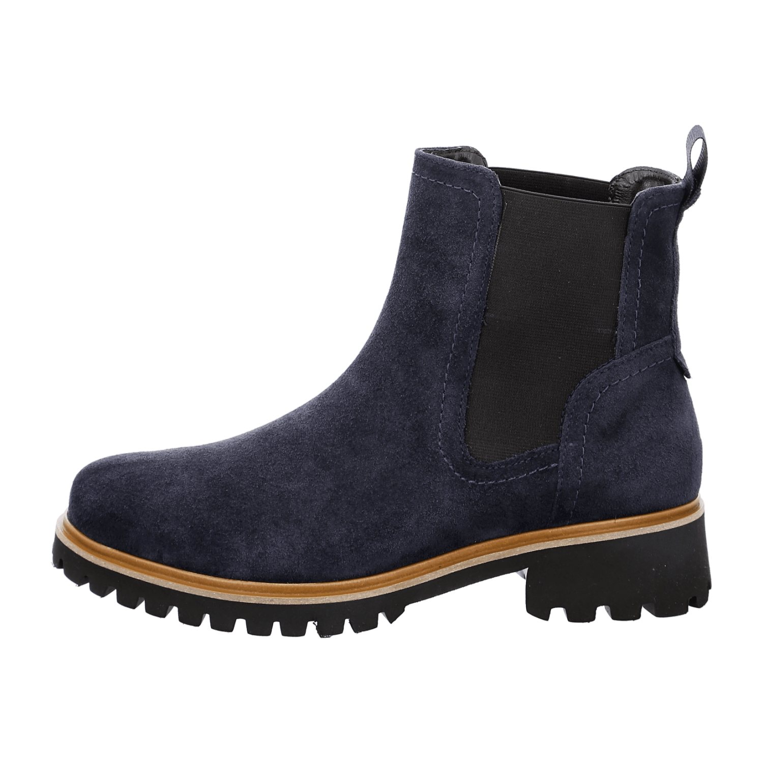 ARA DENVER Women's Chelsea Boots in Full-Grain Leather, Slip-On Ankle Boots in Blue